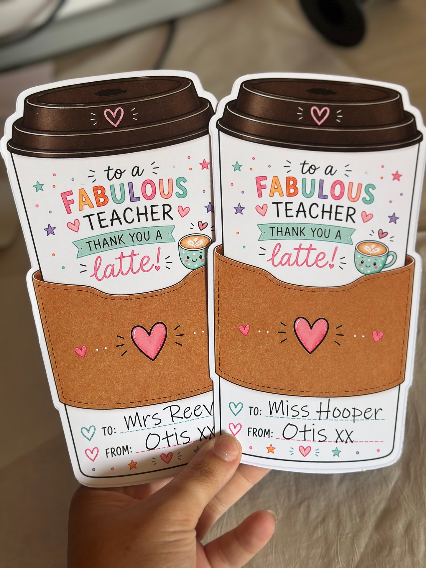 Thank You a Latte Gift Card Holder | Teacher Thank You Gift | Coffee Gift Card Holder | End of Term Teacher Present | Gift Card Sleeve | envelope included