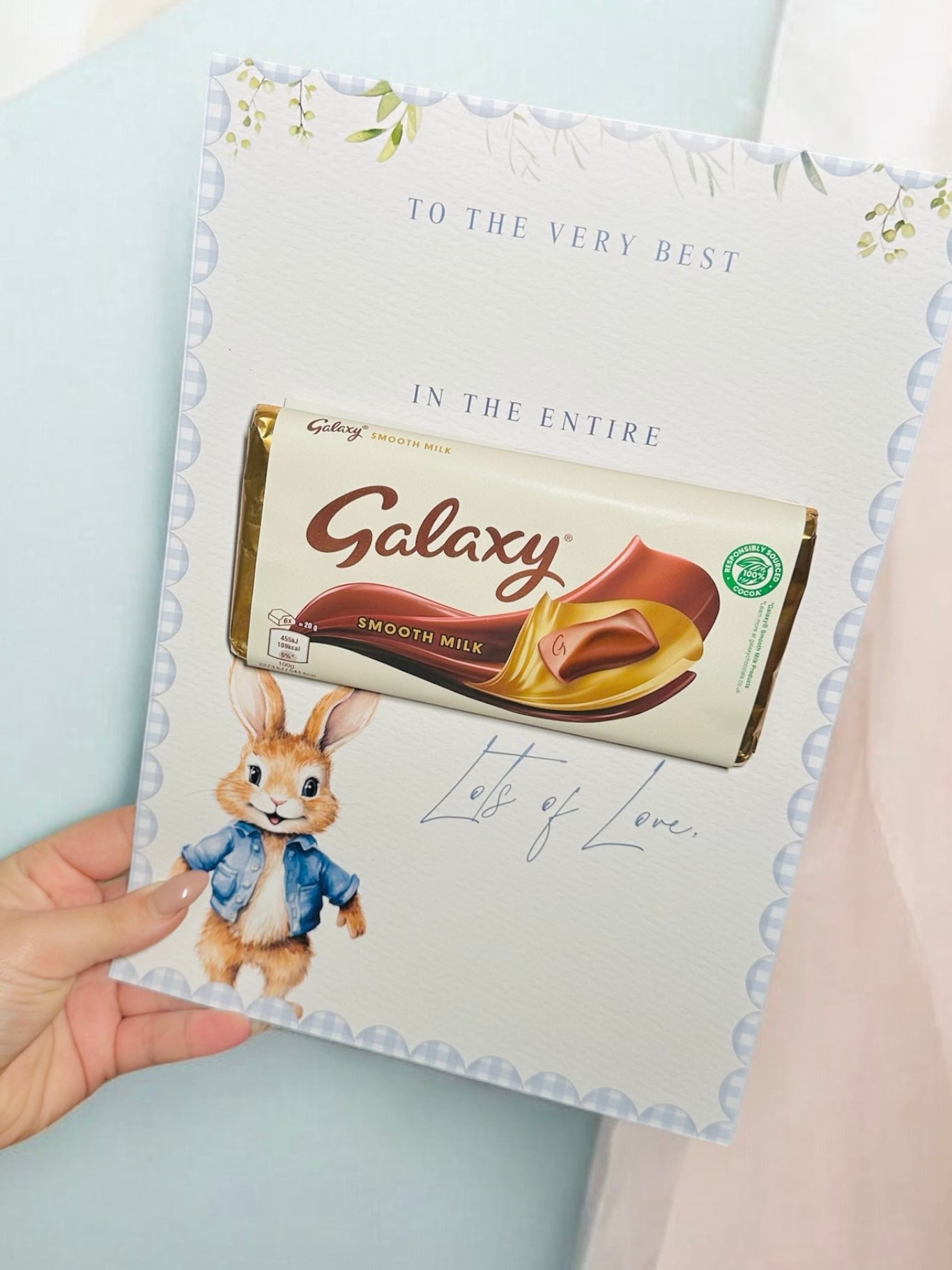 Personalised galaxy chocolate board easter gift A4 size (Chocolate bar optional)