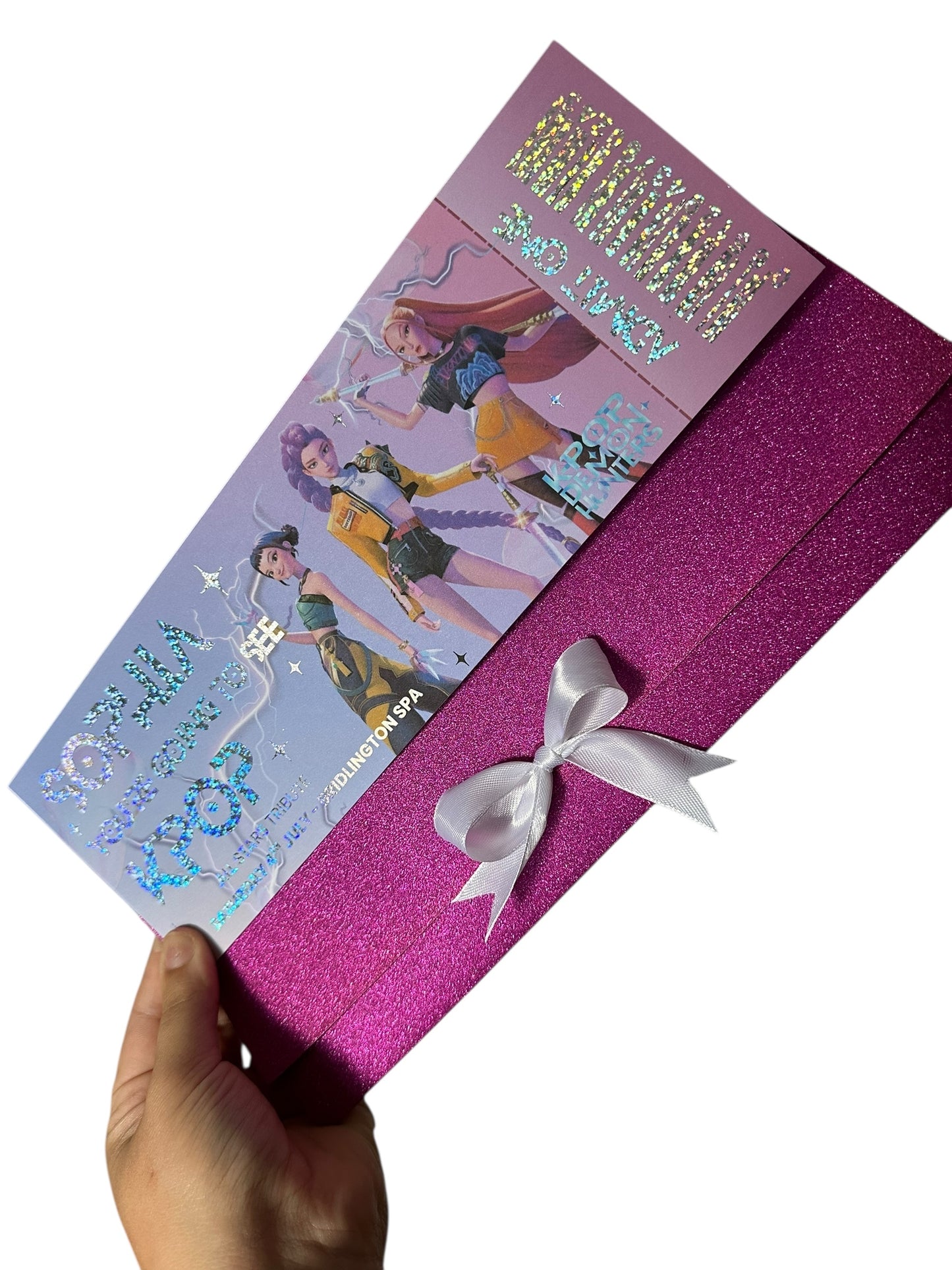 K-Pop All-Stars Tribute Concert Gift Reveal Ticket with matching sleeve