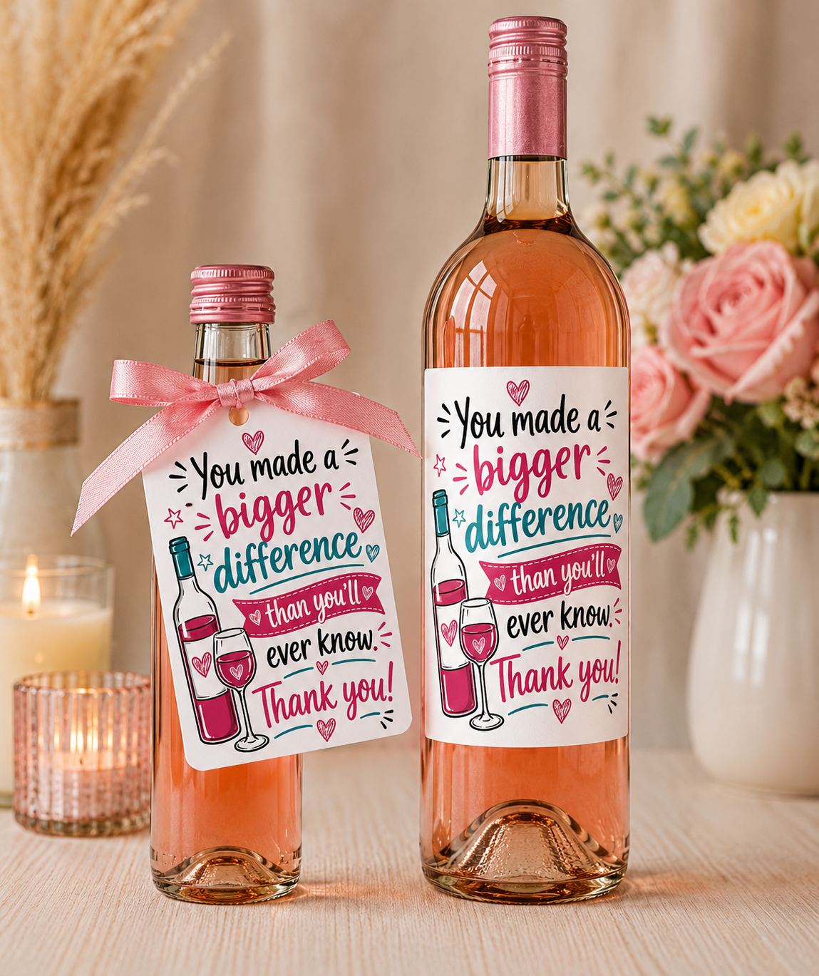 Funny Teacher Wine Bottle Labels | Teacher Thank You Gift Sticker | End of Term Teacher Appreciation | Mini Bottle Tag | Wine Label Only | No Bottle Included
