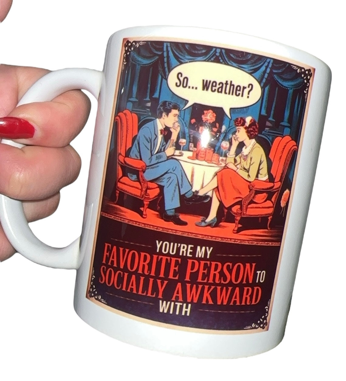 Vintage style novelty funny Valentine’s Day gift mug for partner husband wife