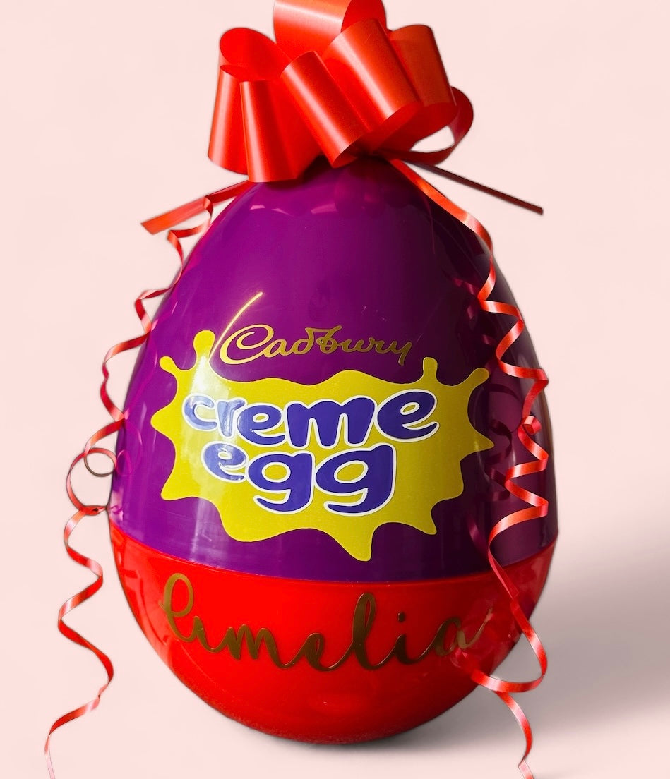 GIANT jumbo personalised fillable Easter egg gift - crème egg