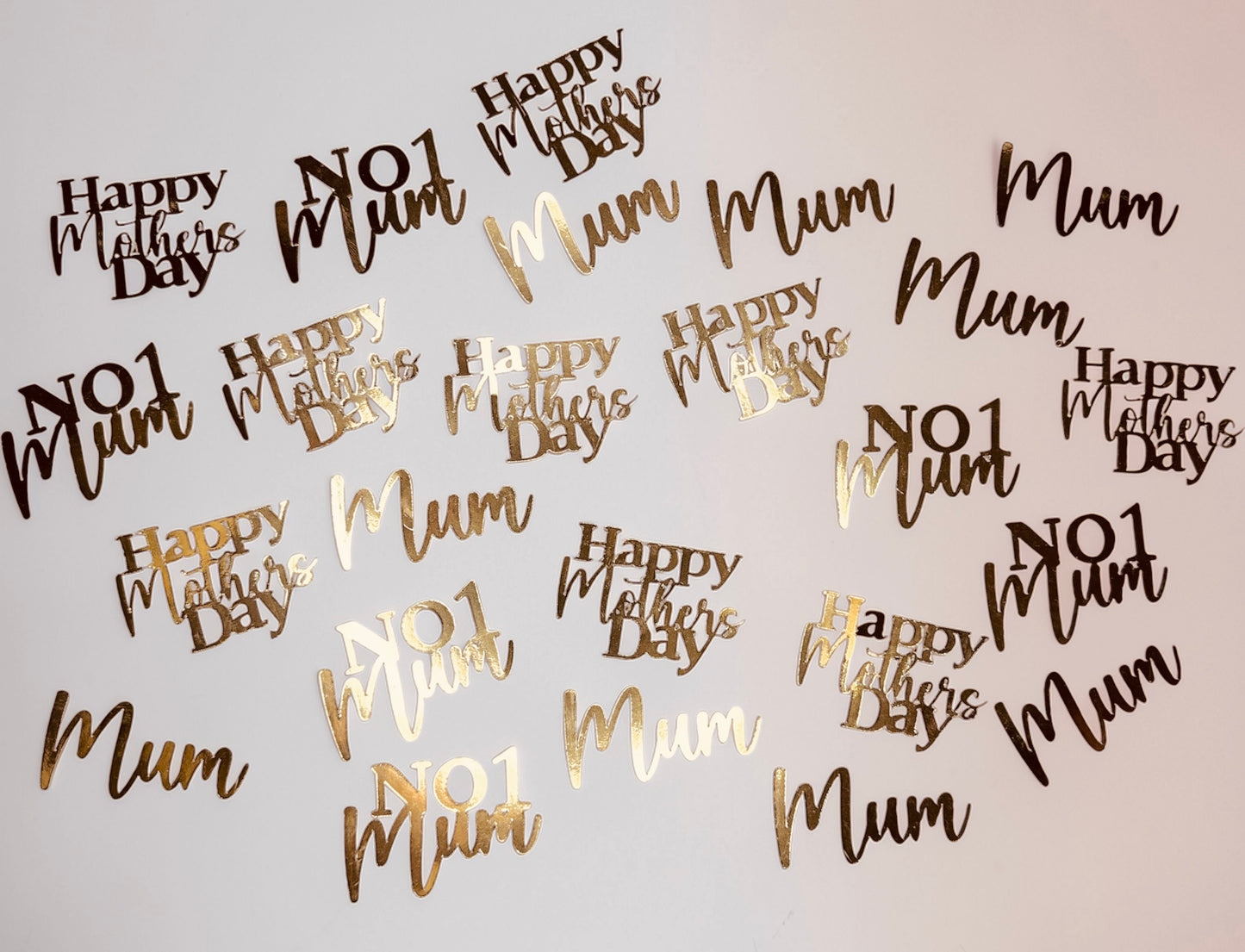 Mirrored gold Mother’s Day cupcake toppers PACK OF 12 or 24