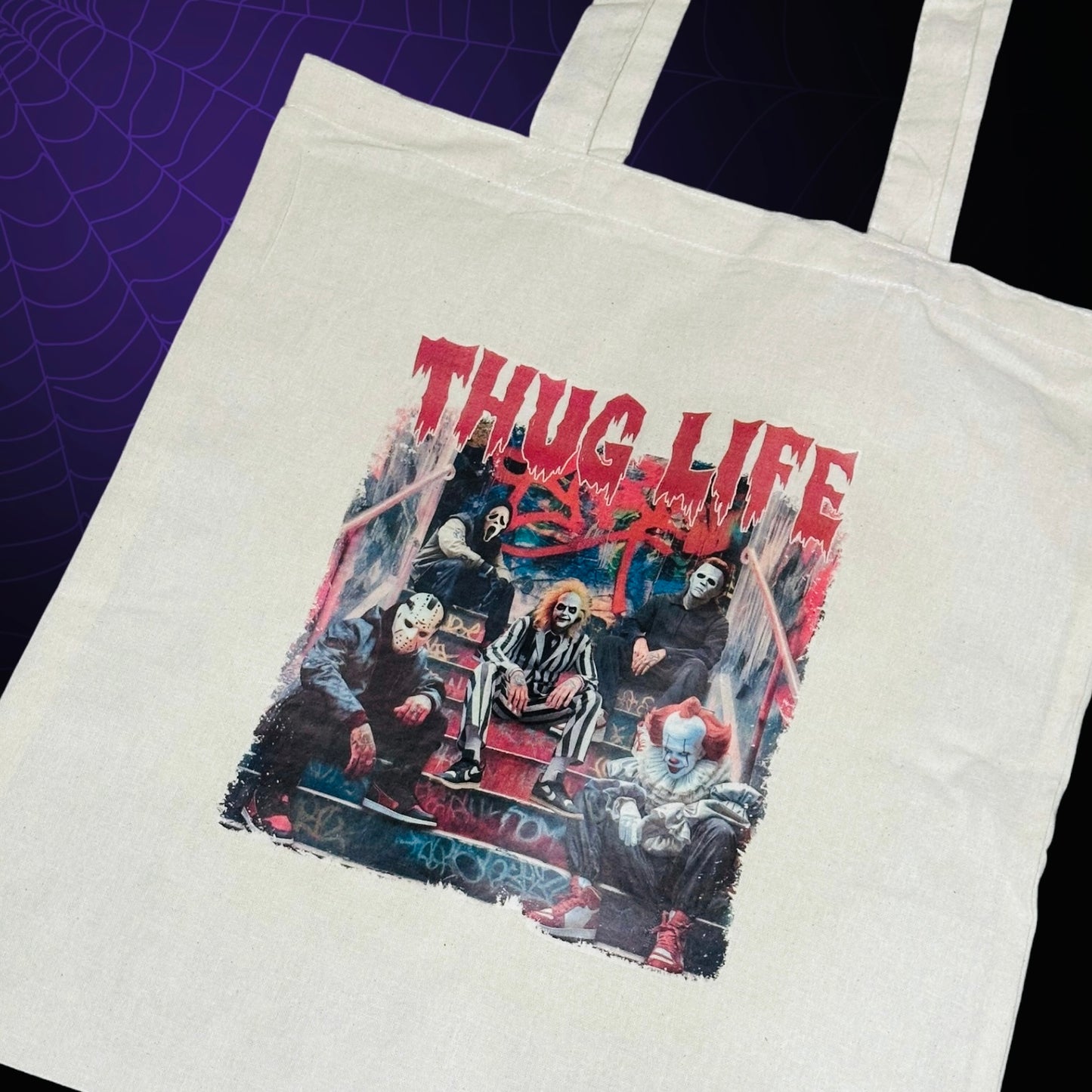 Cotton Halloween theme novelty funny tote bags 1pc