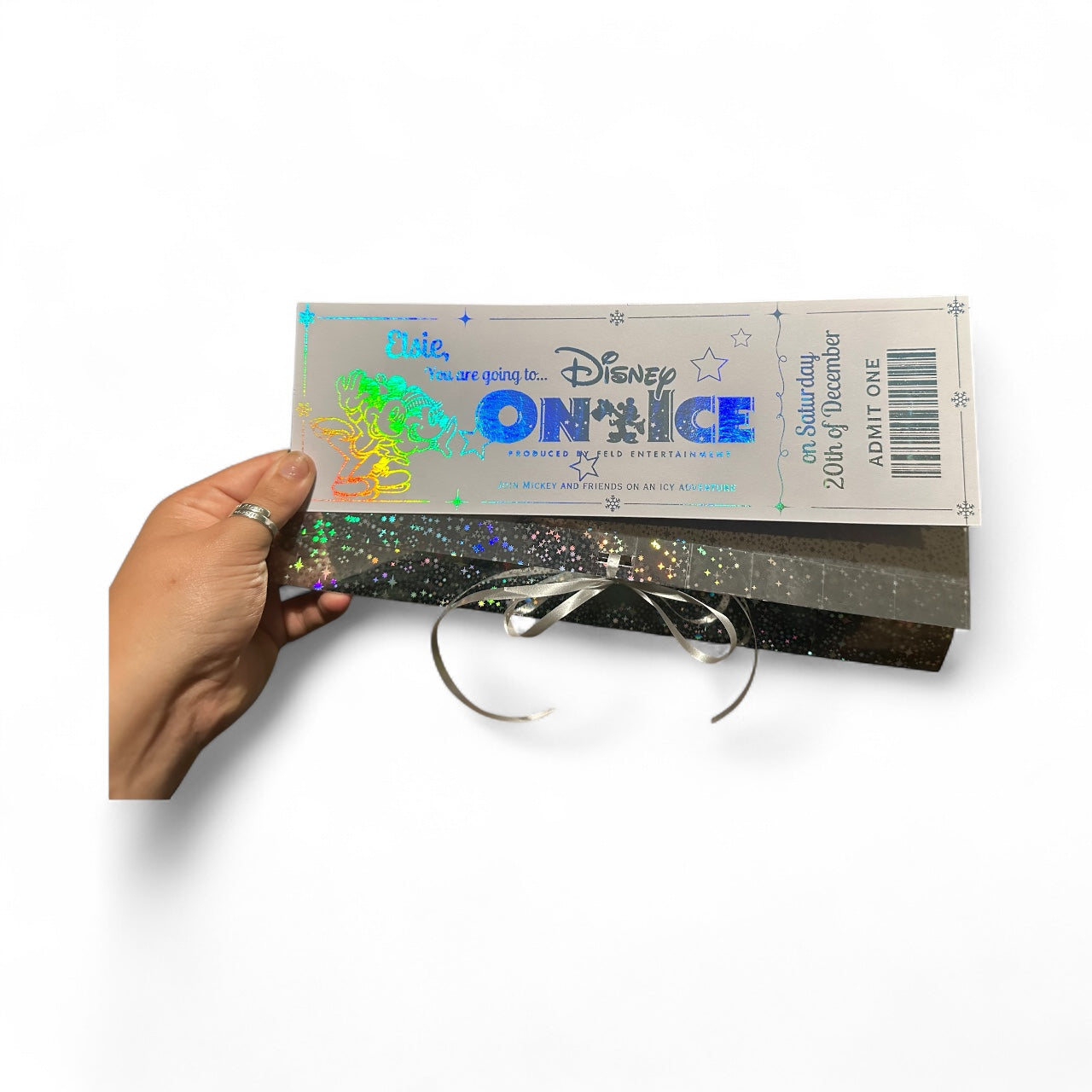 Personalised Disney on ice gift reveal tickets