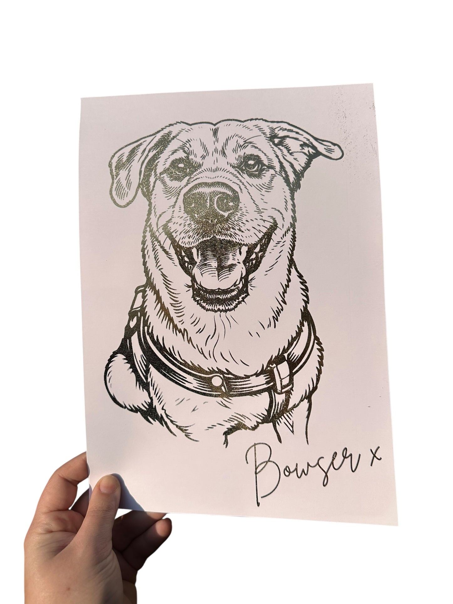 Custom foiled pet portrait A5 or A4 (print only)