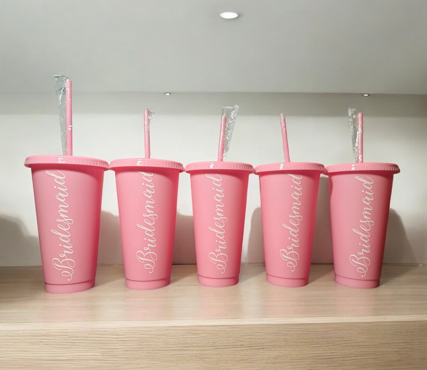 Personalised bridesmaid Cold Cup With Straw & Lid 24oz Starbucks Inspired Cold Cup , Reuseable tumbler