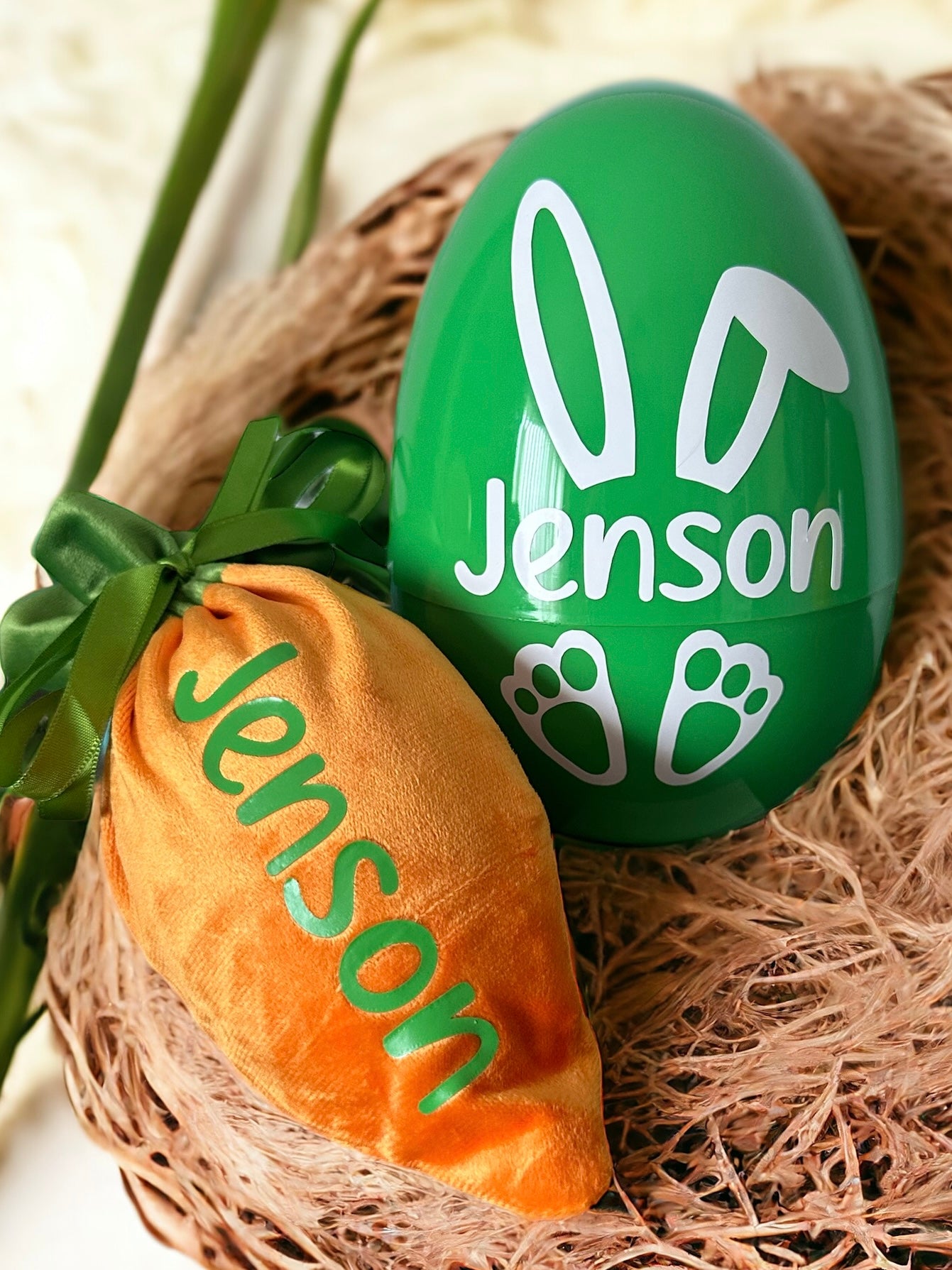 Small Personalised Easter egg & carrot set