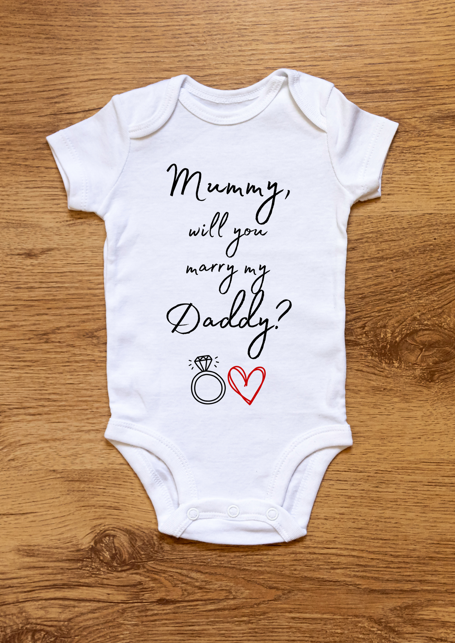 Cute custom personalised marriage proposal couples gift short sleeved baby vest