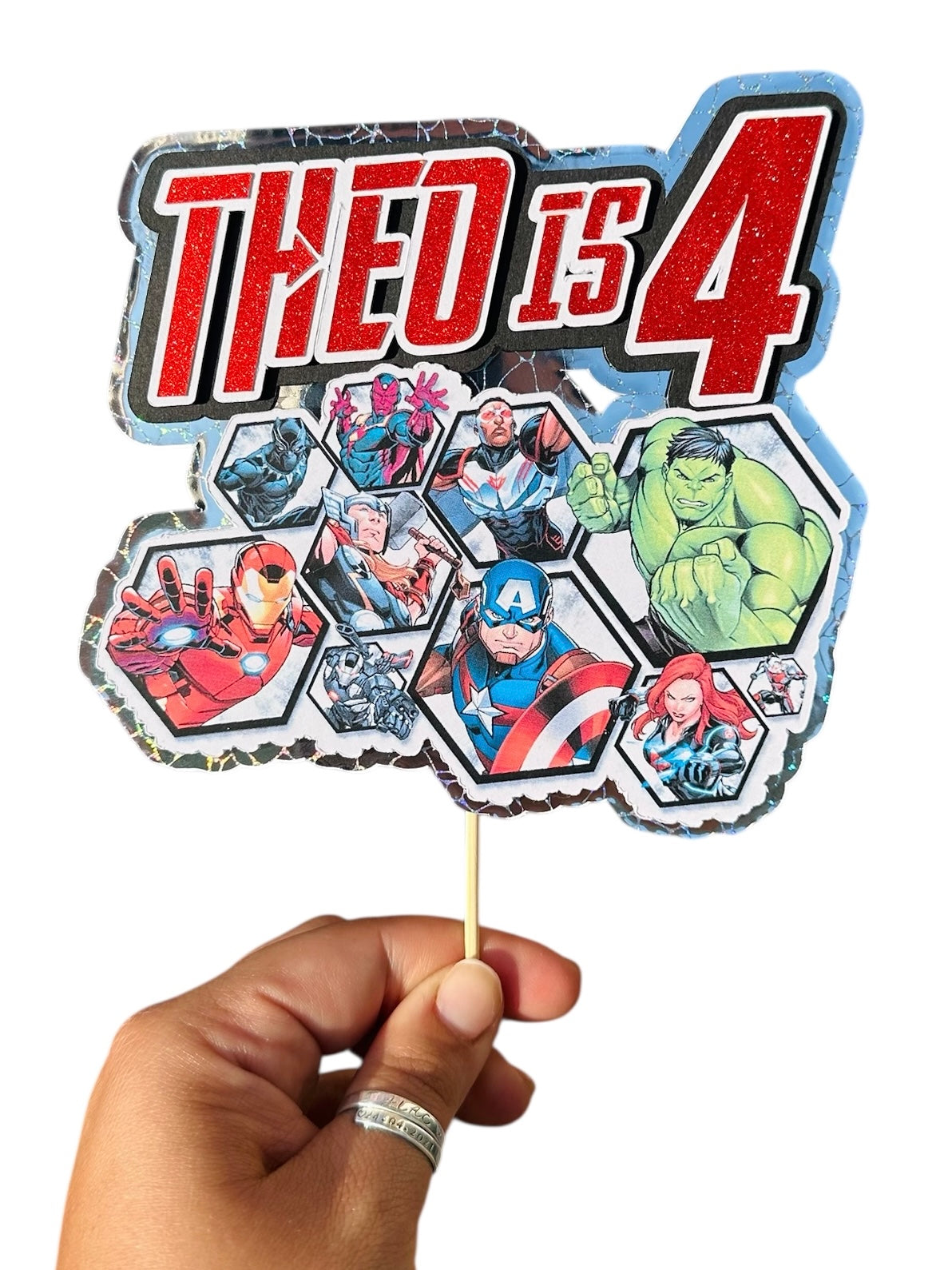 AVENGERS THEME personalised birthday cake topper