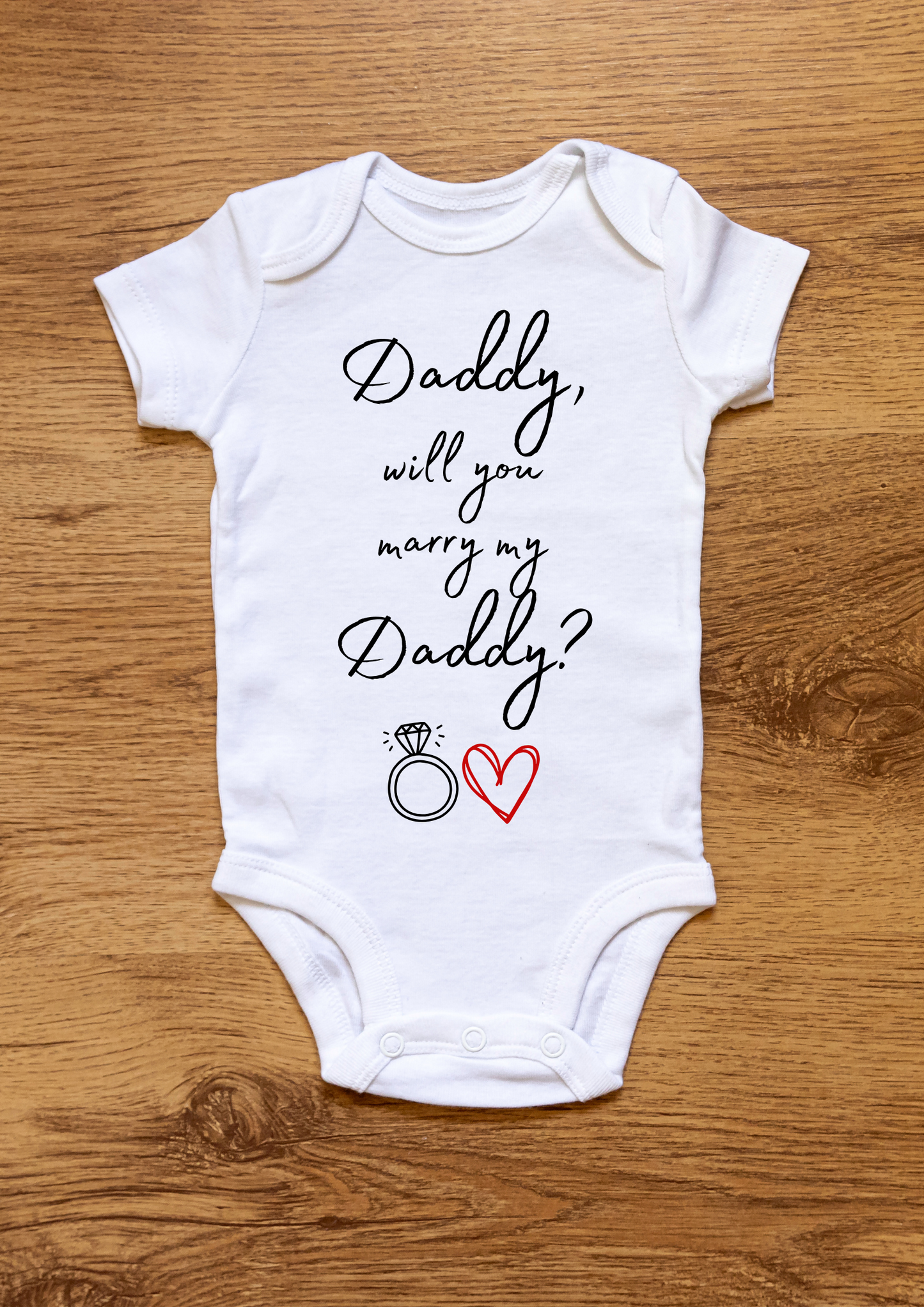 Cute custom personalised marriage proposal couples gift short sleeved baby vest