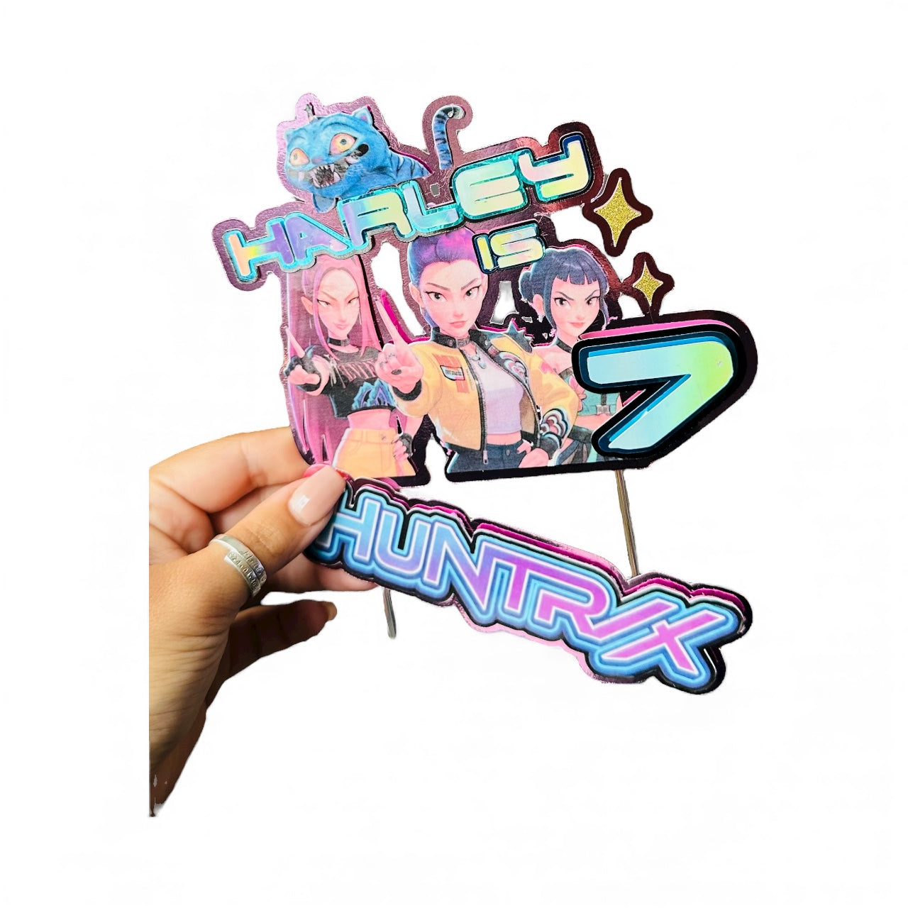 K-pop Demon hunters theme personalised cake topper