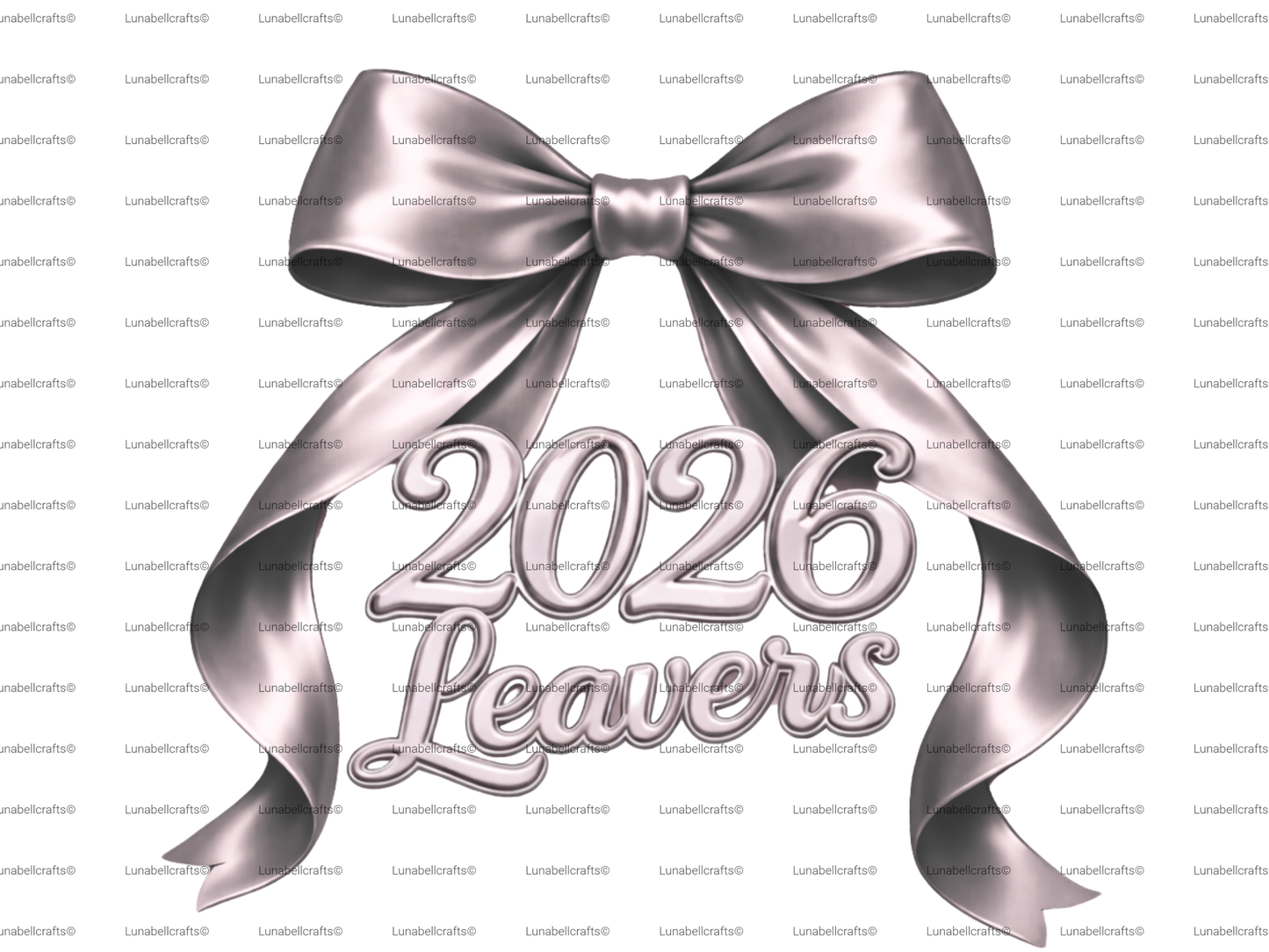 Leavers 2026 Bow DTF Transfer, Satin Ribbon School Leavers Design, Iron On Transfer 28cm, Girls Leavers Shirt Print, Hoodie DIY