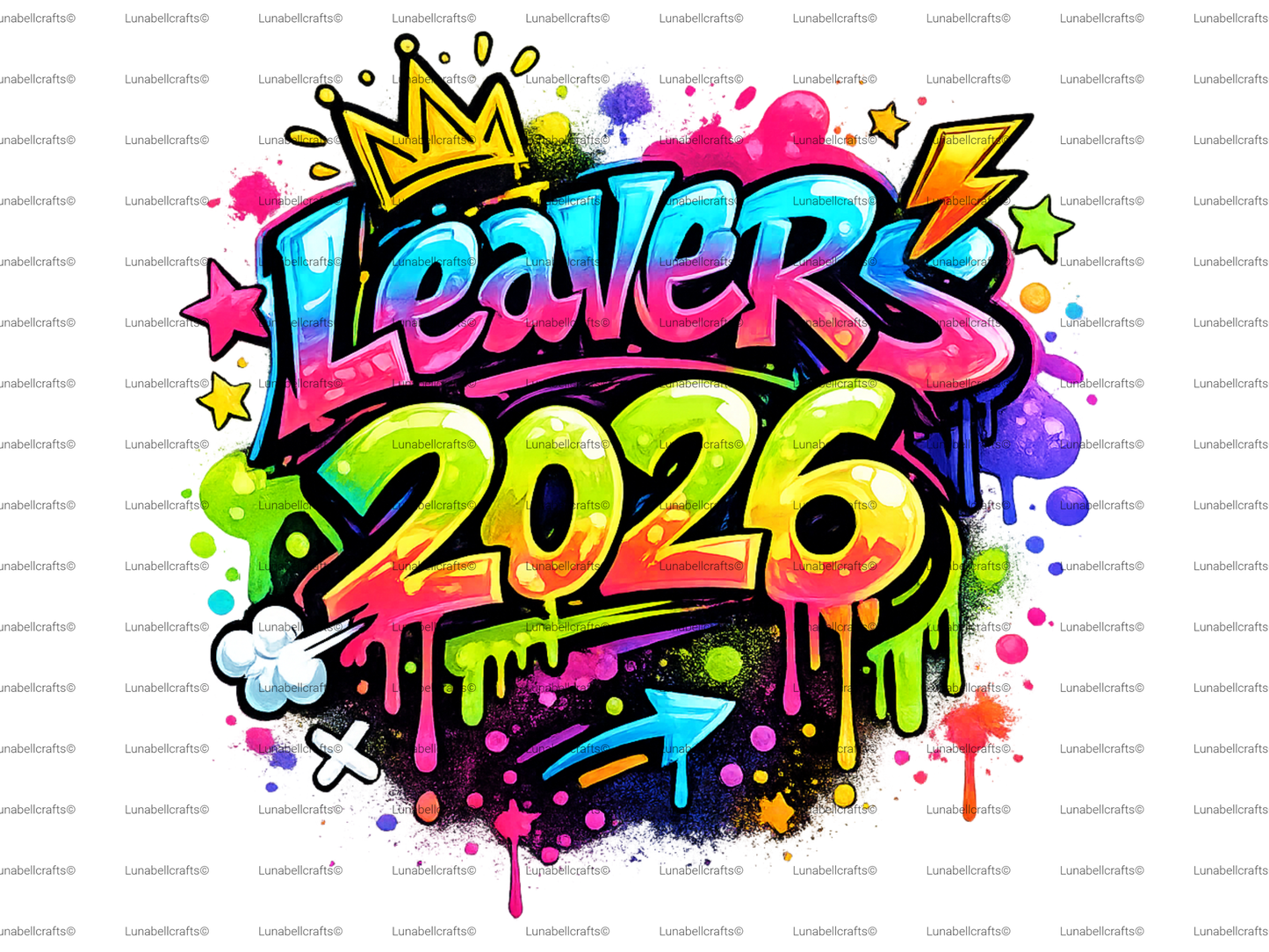 Leavers 2026 DTF Transfer, Graffiti School Leavers Shirt Print, Iron On Transfer 28cm, Year 6/11 Hoodie Design, Custom Leavers Top UK