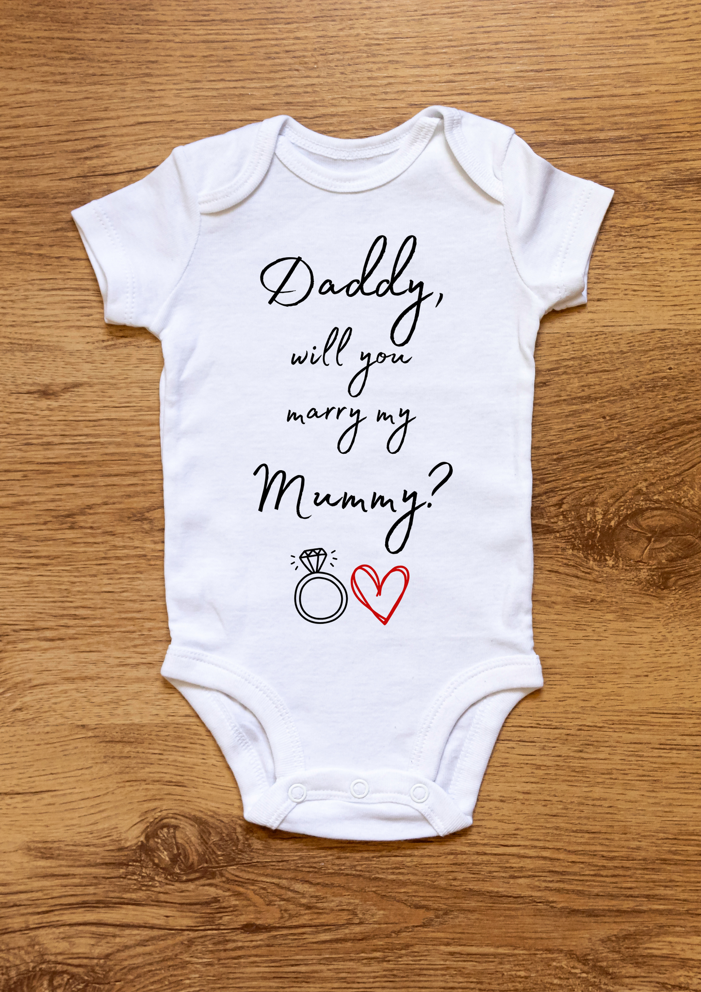 Cute custom personalised marriage proposal couples gift short sleeved baby vest