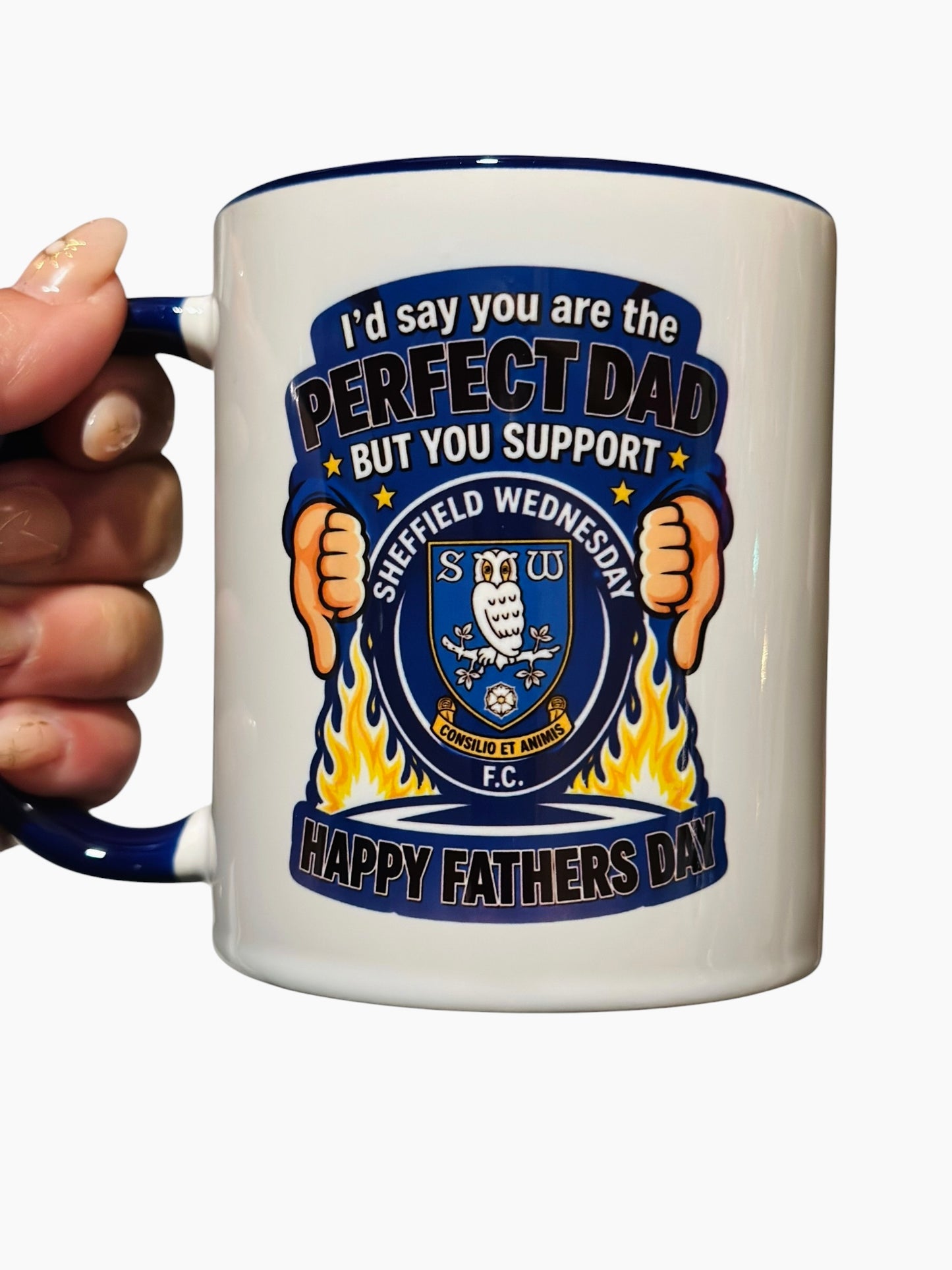 Funny Football rivalry Dad Mug | Any Red Team Available | Red Personalised Father’s Day Mug | football Dad Gift | Custom Name Mug 11oz