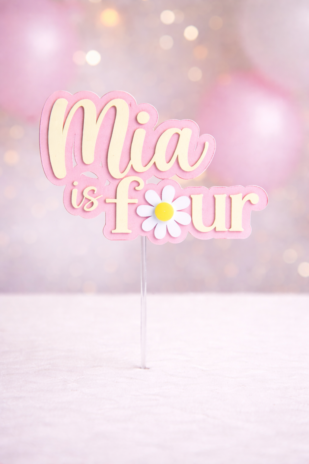 Personalised Daisy Cake Topper | First Birthday Cake Topper | Daisy Cake Decorations | Custom Name Cake Topper | Girl 1st Birthday