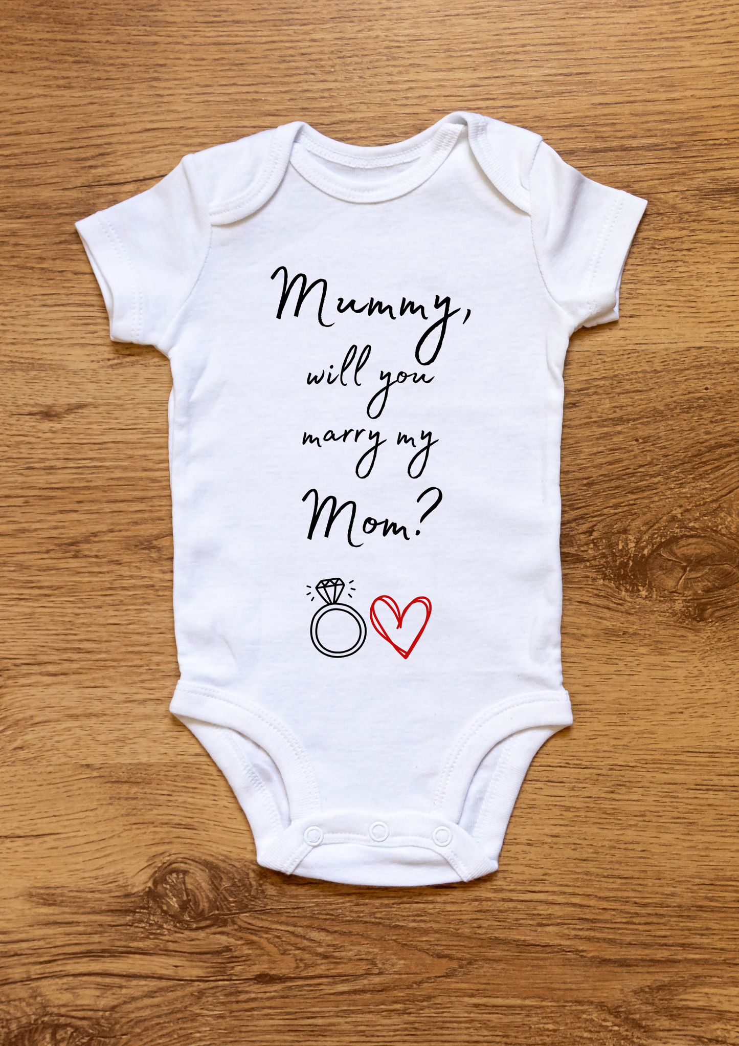 Cute custom personalised marriage proposal couples gift short sleeved baby vest