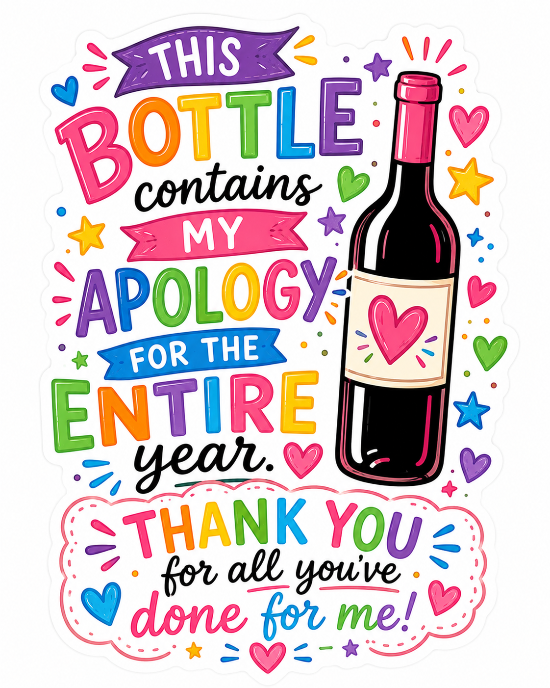 Funny Teacher Wine Bottle Labels | Teacher Thank You Gift Sticker | End of Term Teacher Appreciation | Mini Bottle Tag | Wine Label Only | No Bottle Included
