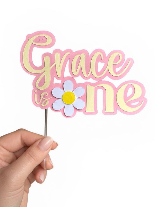 Personalised Daisy Cake Topper | First Birthday Cake Topper | Daisy Cake Decorations | Custom Name Cake Topper | Girl 1st Birthday