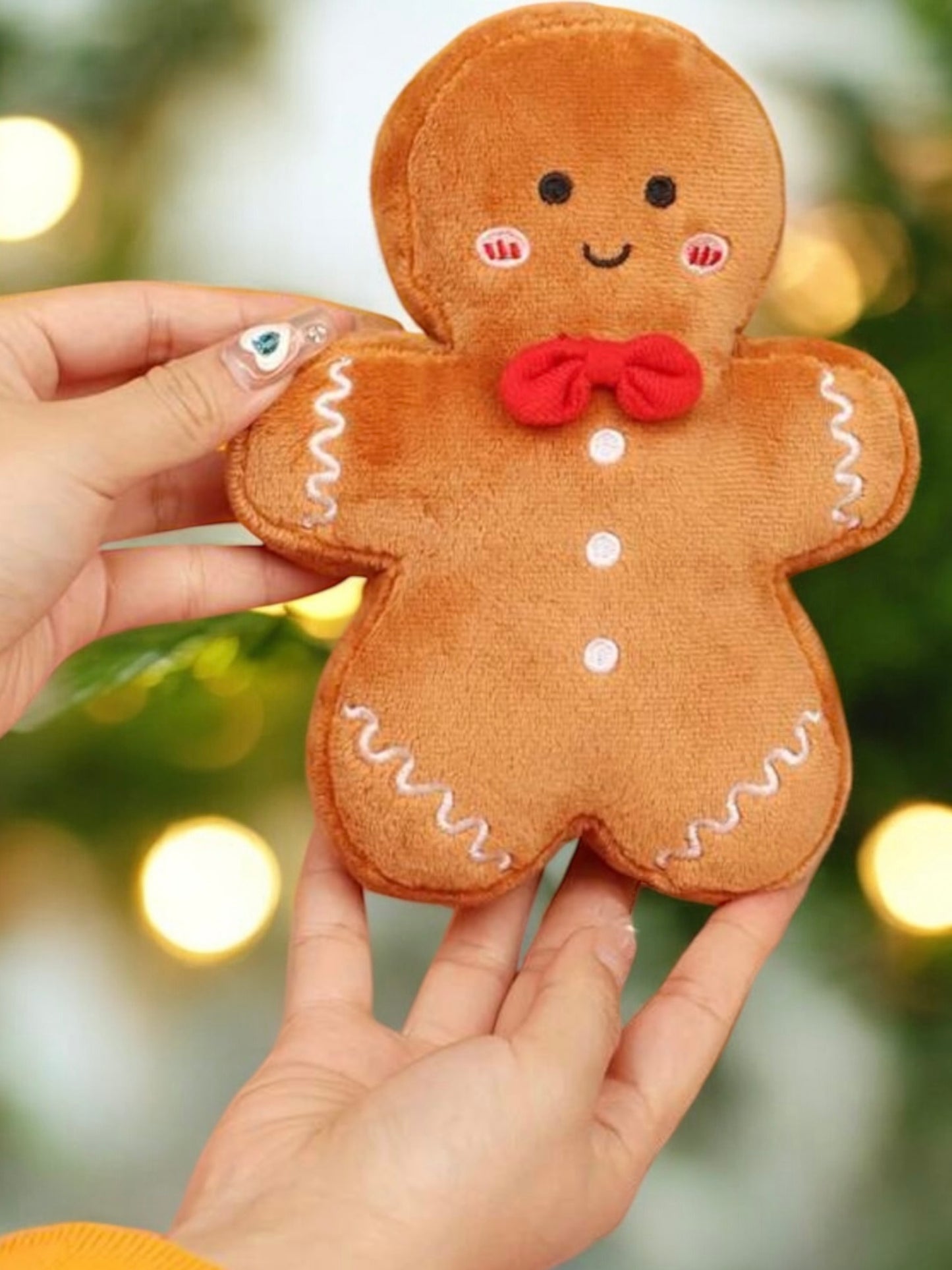 SOFT PLUSHY PERSONALISED GINGERBREAD MAN STOCKING FILLER TOY (37cm/17cm)