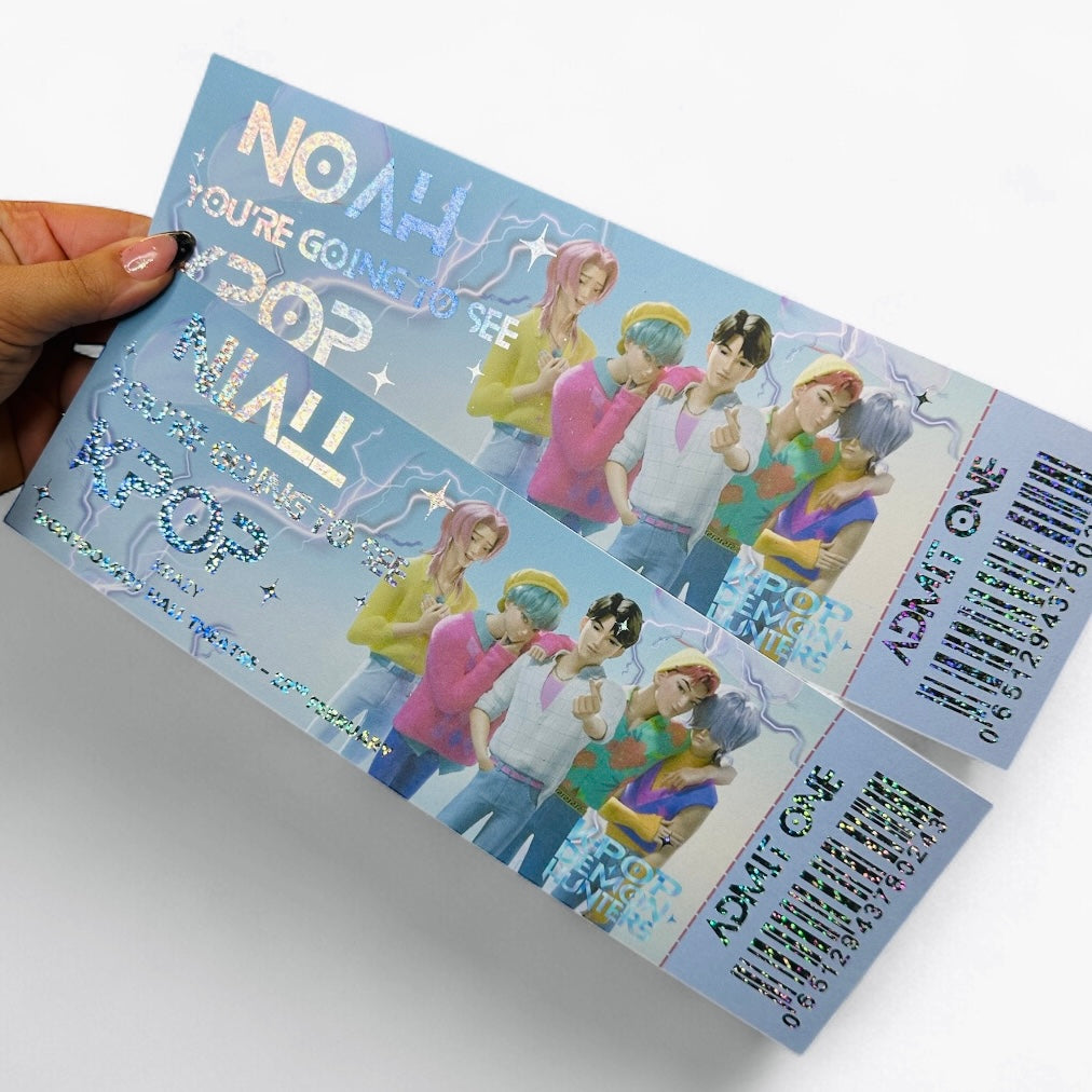 K-Pop boys All-Stars Tribute Concert Gift Reveal Ticket with matching sleeve