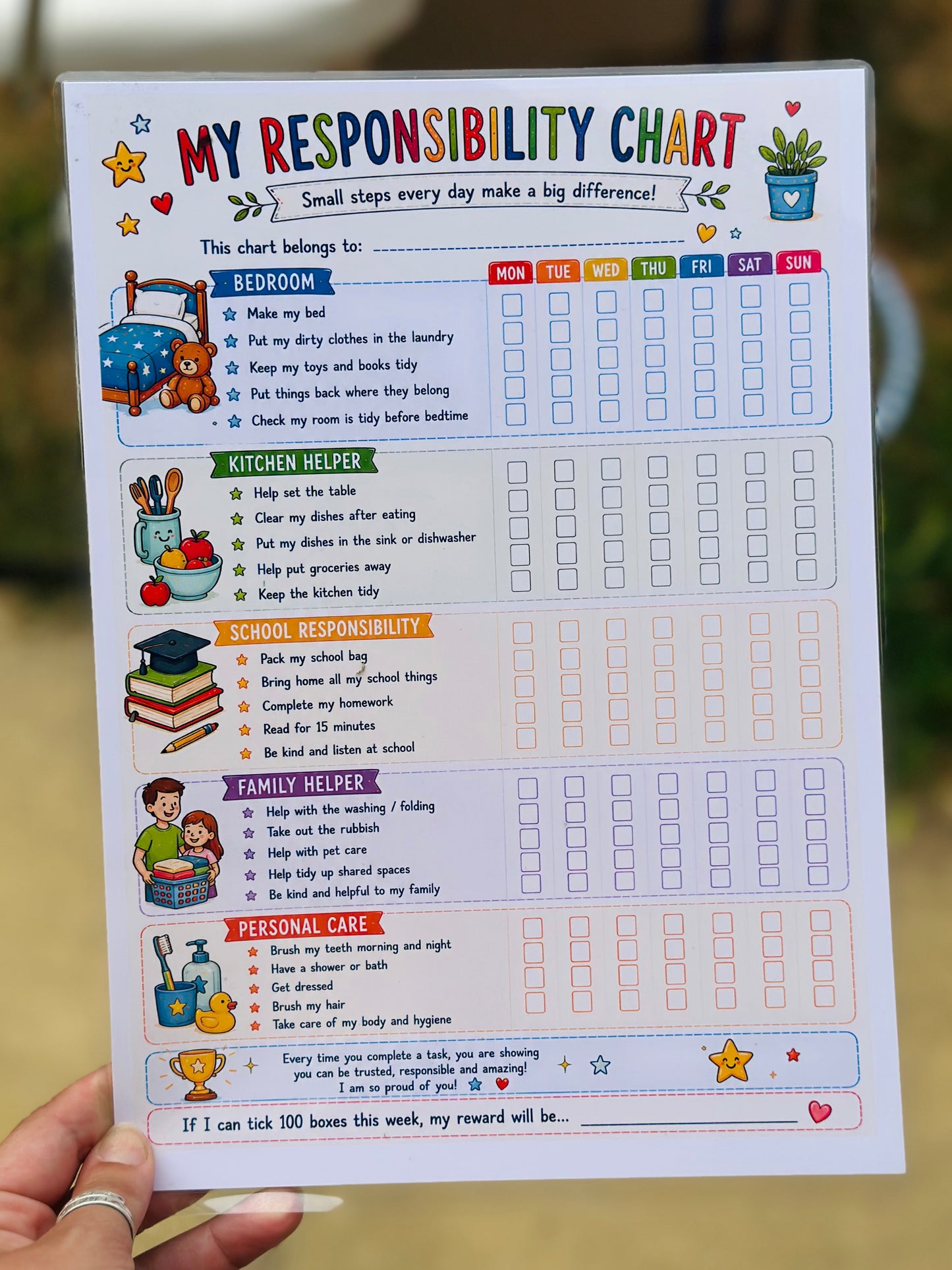 Kids Independence Charts | Reusable Laminated Routine & Responsibility Checklists