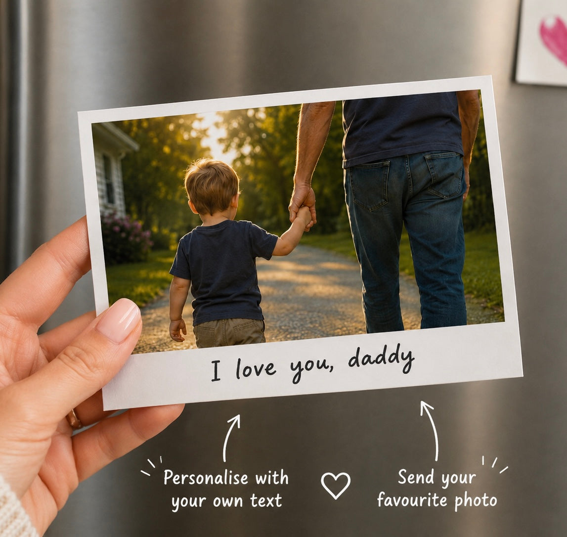 Personalised Polaroid Fridge Magnet | Custom Photo Magnet Gift for Dad | Father’s Day Photo Keepsake | Personalised Grandad Gift