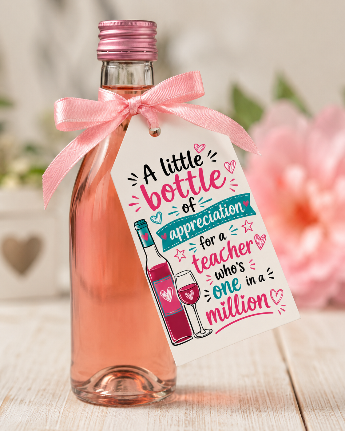Funny Teacher Wine Bottle Labels | Teacher Thank You Gift Sticker | End of Term Teacher Appreciation | Mini Bottle Tag | Wine Label Only | No Bottle Included