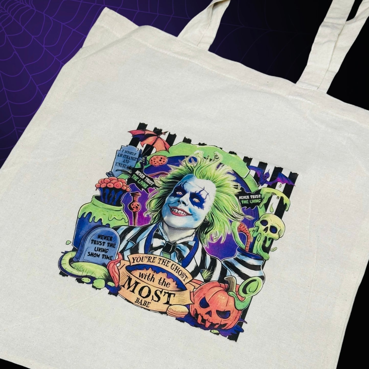 Cotton Halloween theme novelty funny tote bags 1pc