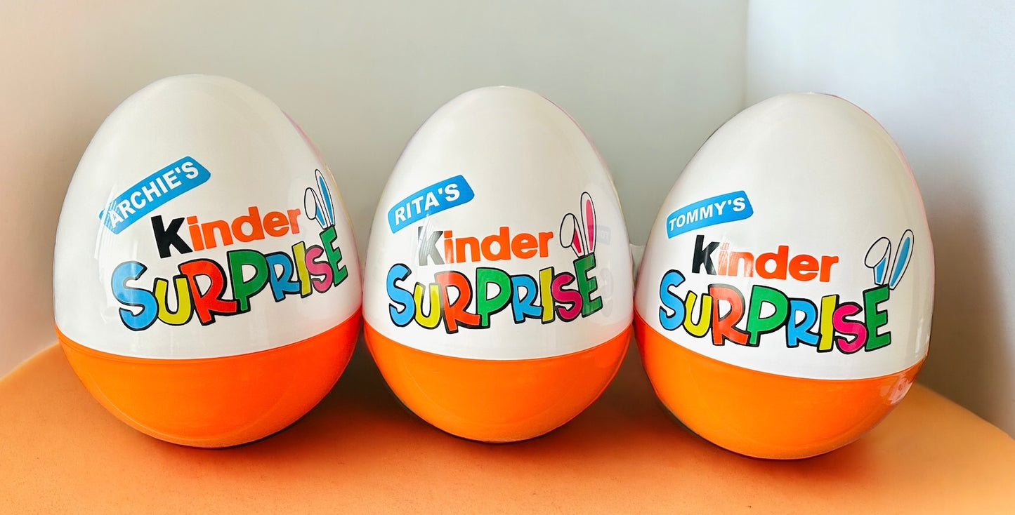 Giant jumbo 14 inch personalised Easter gift kinder surprise style fillable egg