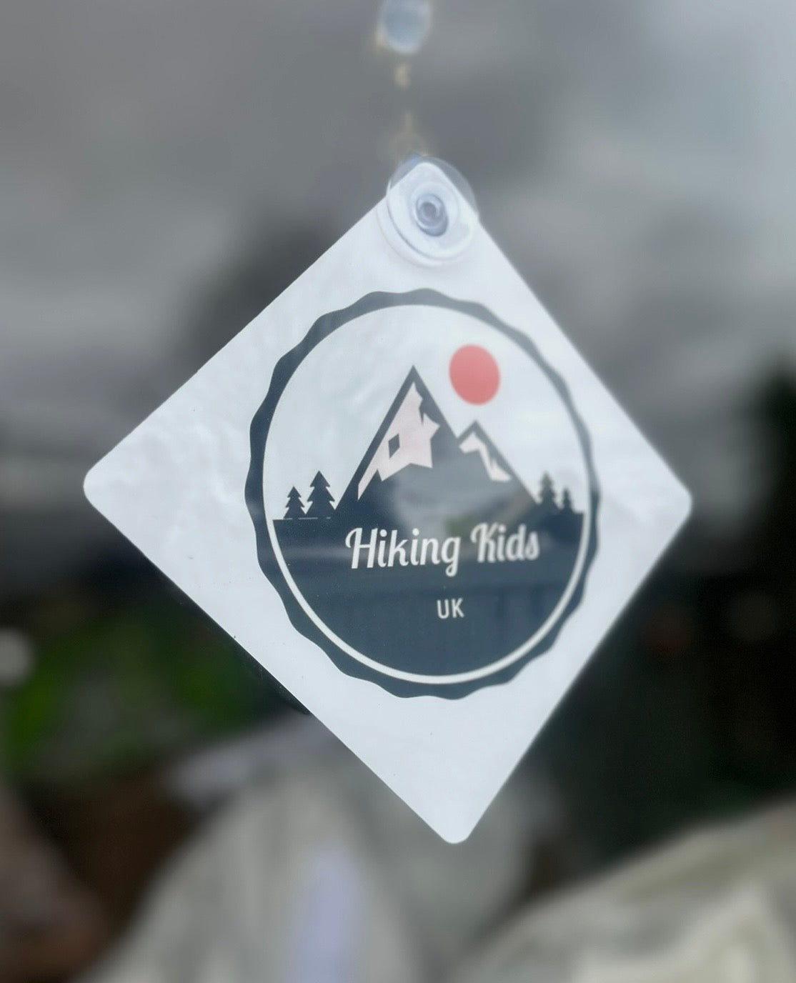 Custom Logo Window Sign with Suction Cup | 14cm Business Branding Sign | QR Code Display | Small Business Marketing | Car or Office Window Sign