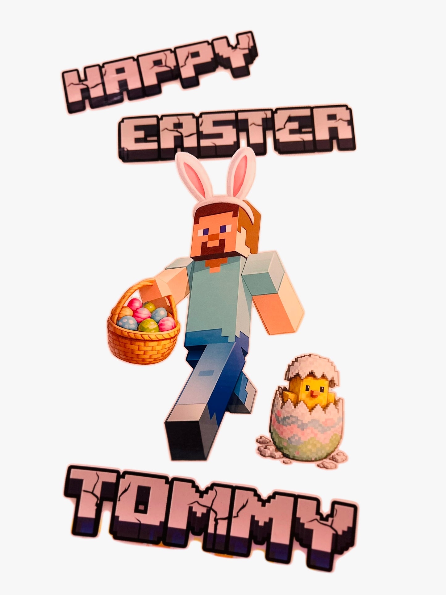 Personalised vinyl stickers for giant easter egg decoration