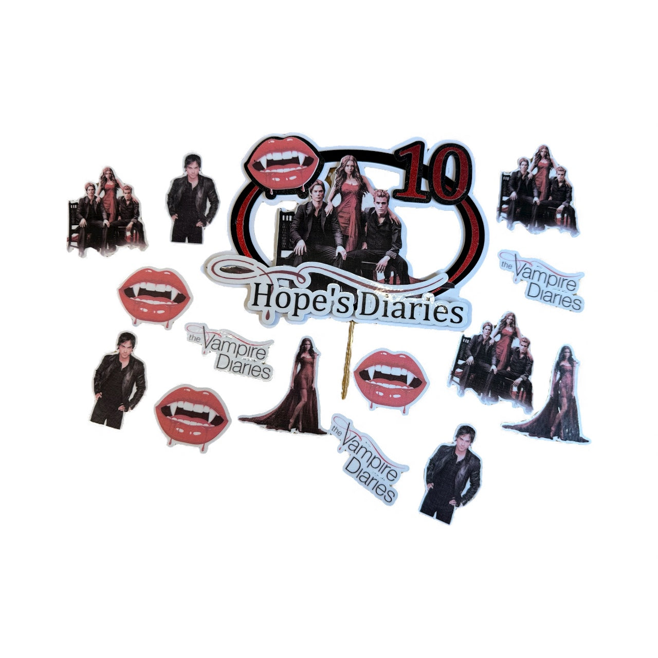 Vampire diaries cake topper set