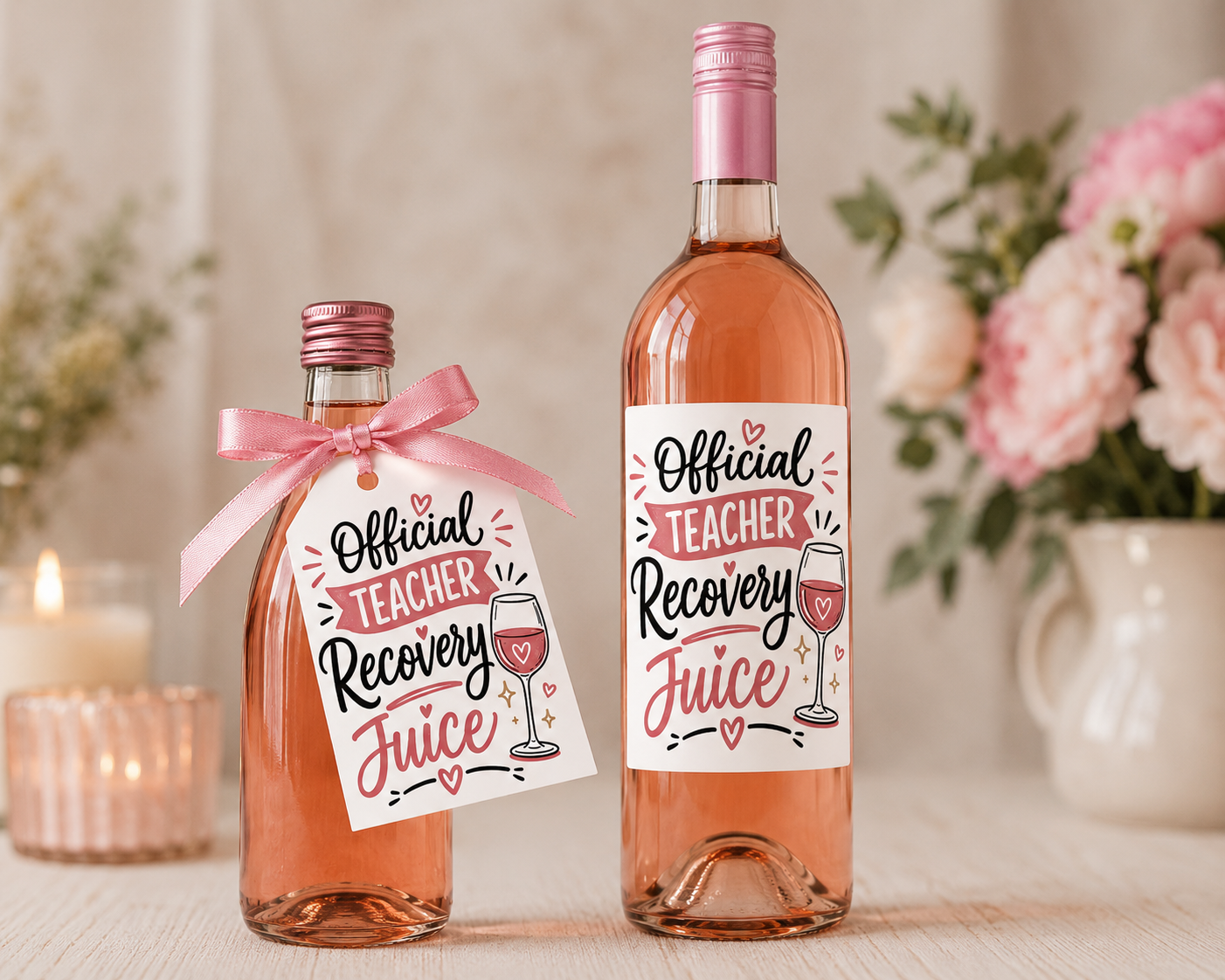 Funny Teacher Wine Bottle Labels | Teacher Thank You Gift Sticker | End of Term Teacher Appreciation | Mini Bottle Tag | Wine Label Only | No Bottle Included
