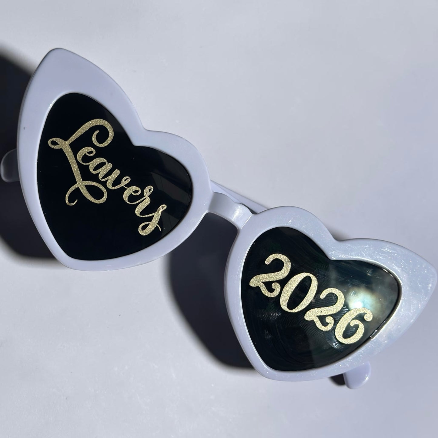 White heart leavers 2026 glasses props - 1pc