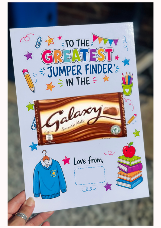 Personalised Teacher Chocolate Holder Board | Greatest Jumper Finder Gift | A4 Teacher Thank You Gift