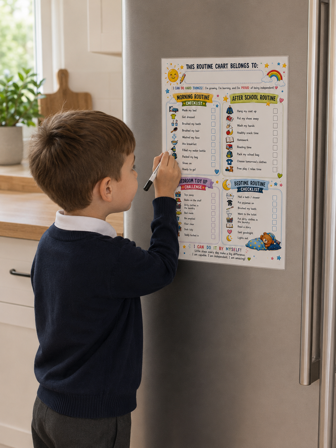 Kids Independence Charts | Reusable Laminated Routine & Responsibility Checklists