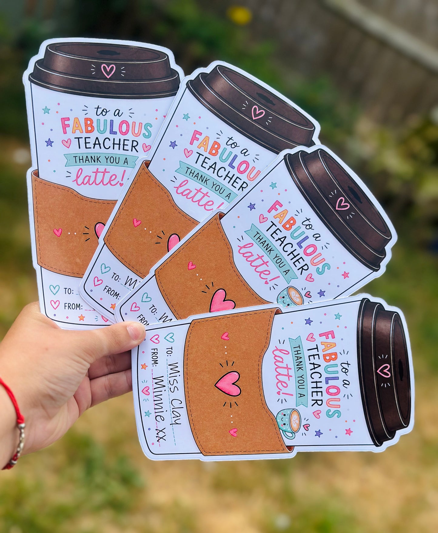 Thank You a Latte Gift Card Holder | Teacher Thank You Gift | Coffee Gift Card Holder | End of Term Teacher Present | Gift Card Sleeve | envelope included