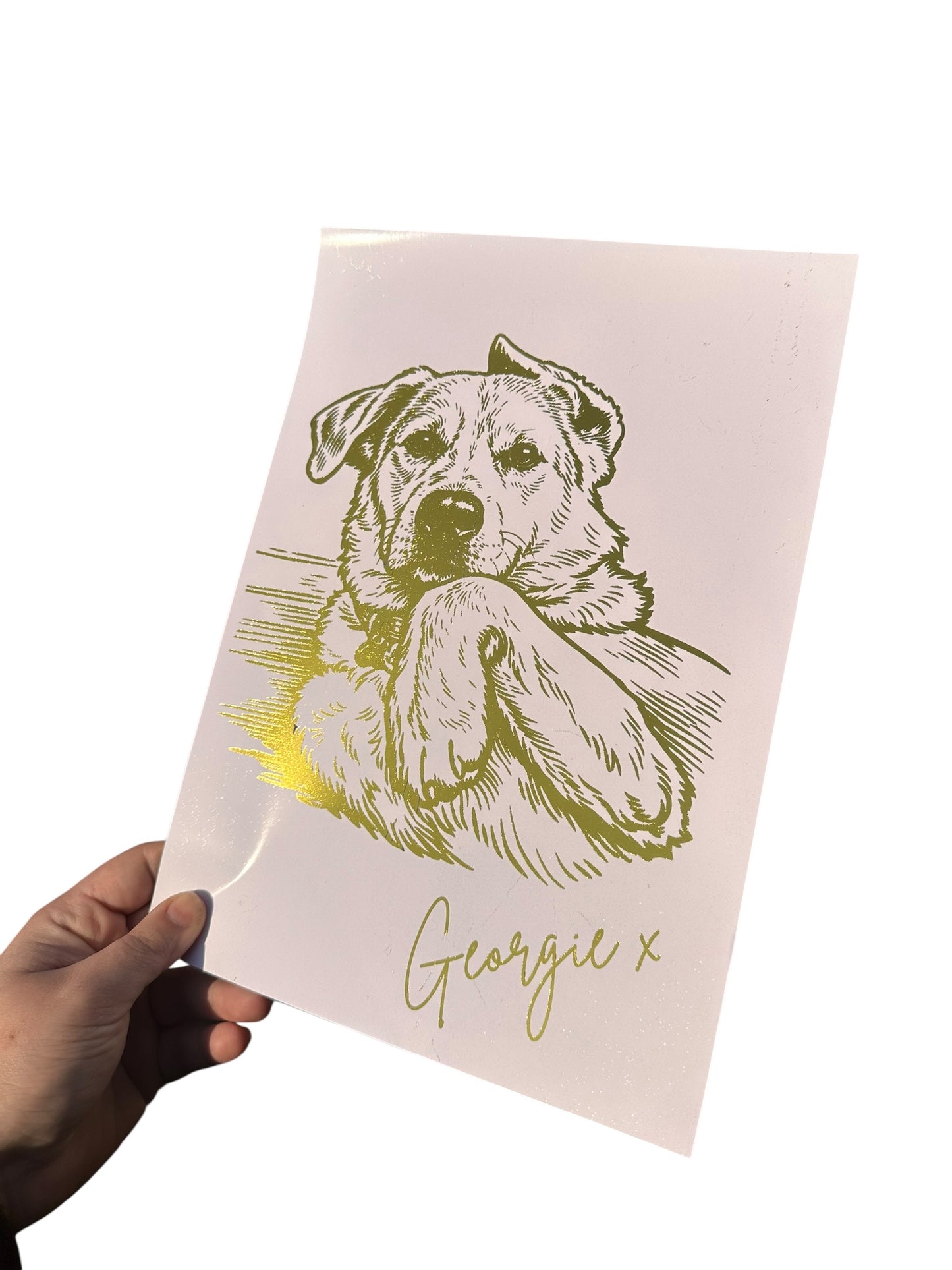 Custom foiled pet portrait A5 or A4 (print only)