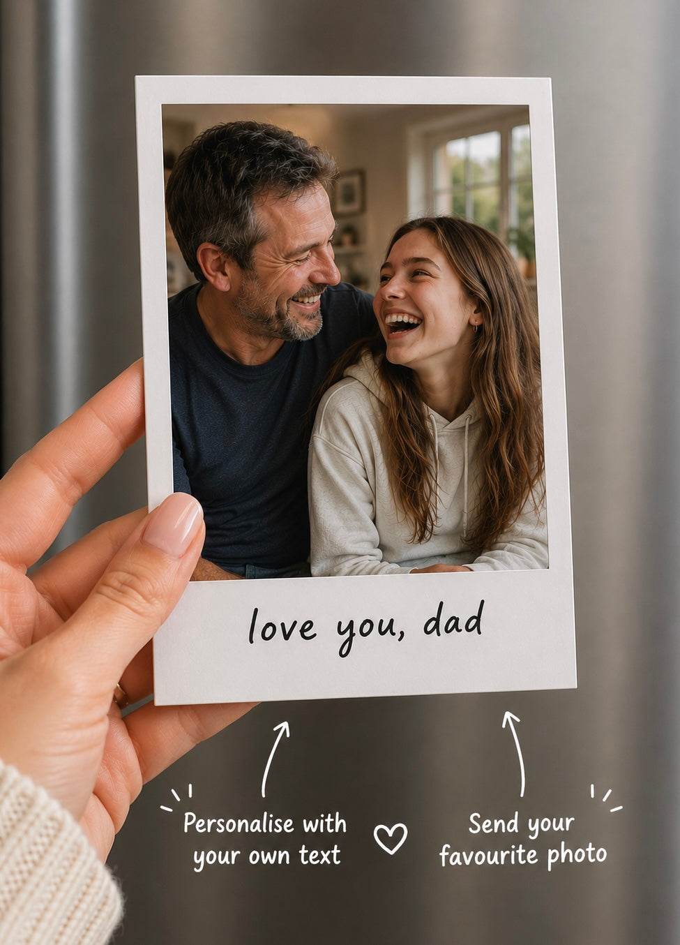 Personalised Polaroid Fridge Magnet | Custom Photo Magnet Gift for Dad | Father’s Day Photo Keepsake | Personalised Grandad Gift