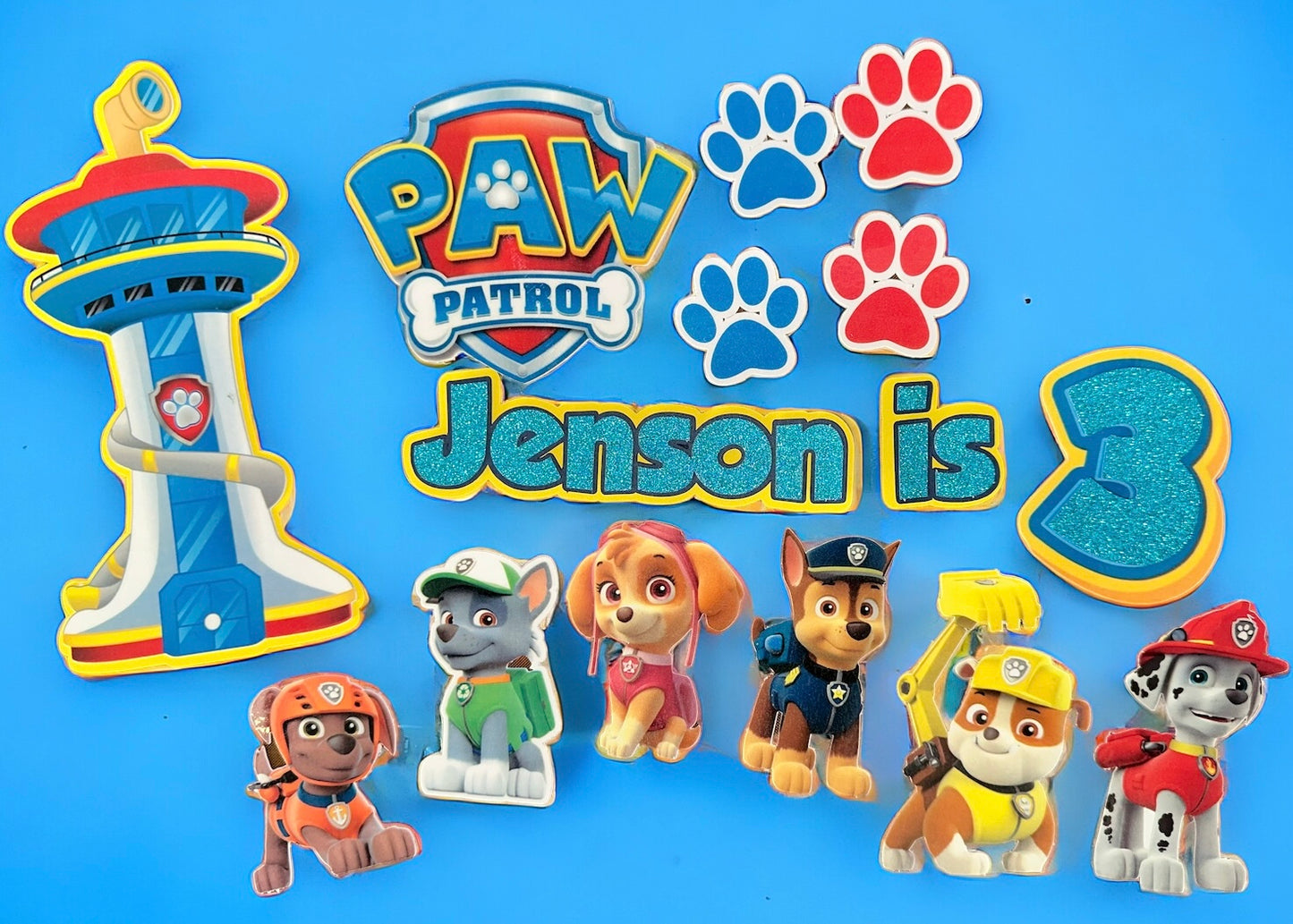 Paw patrol cake topper set 15 pc set