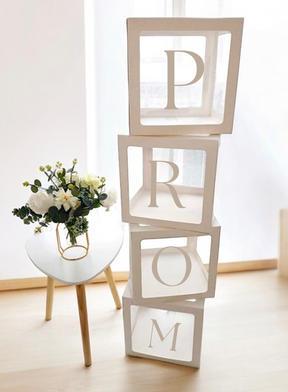 4pcs Prom stack balloon photo prop boxes