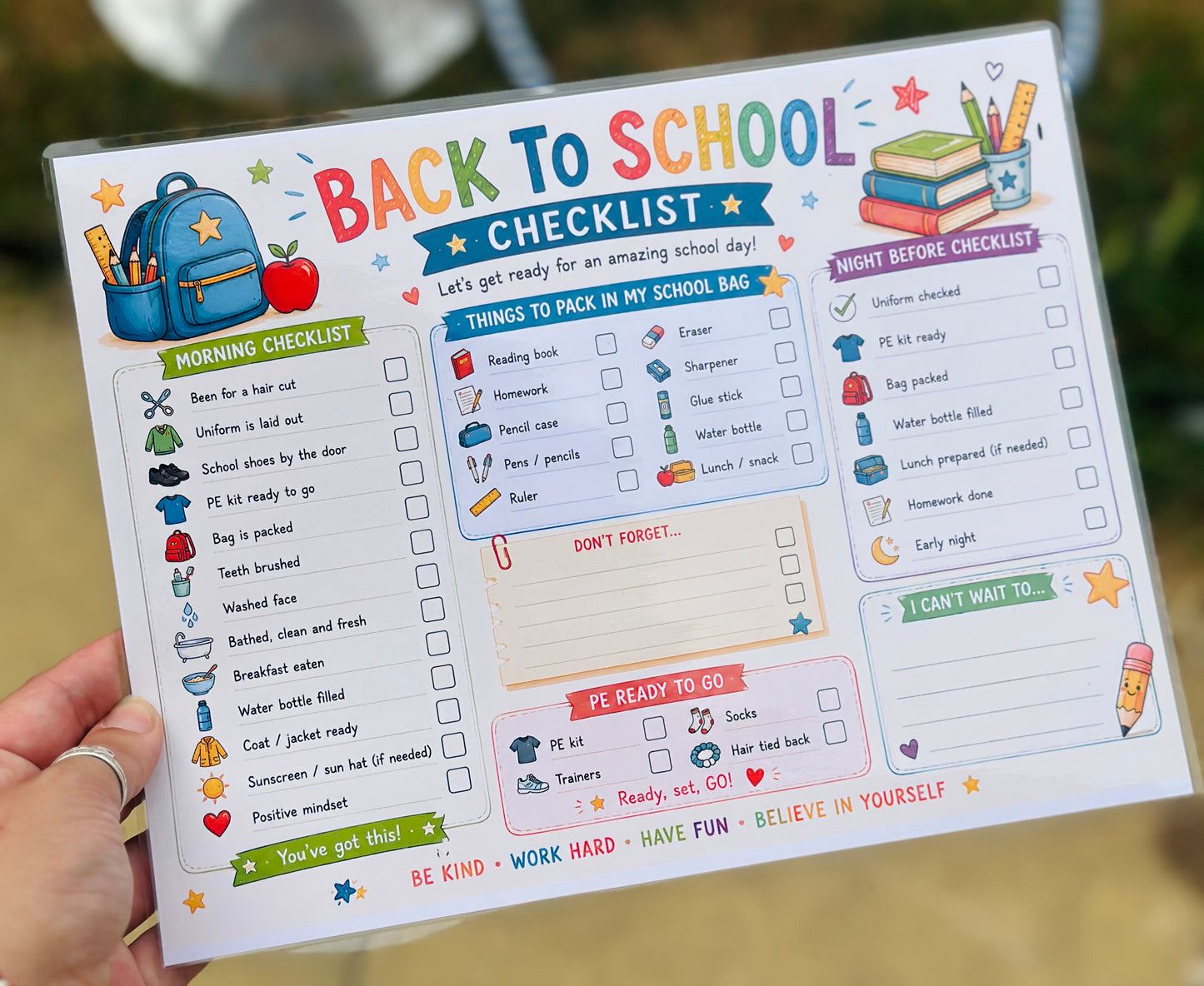Kids Independence Charts | Reusable Laminated Routine & Responsibility Checklists