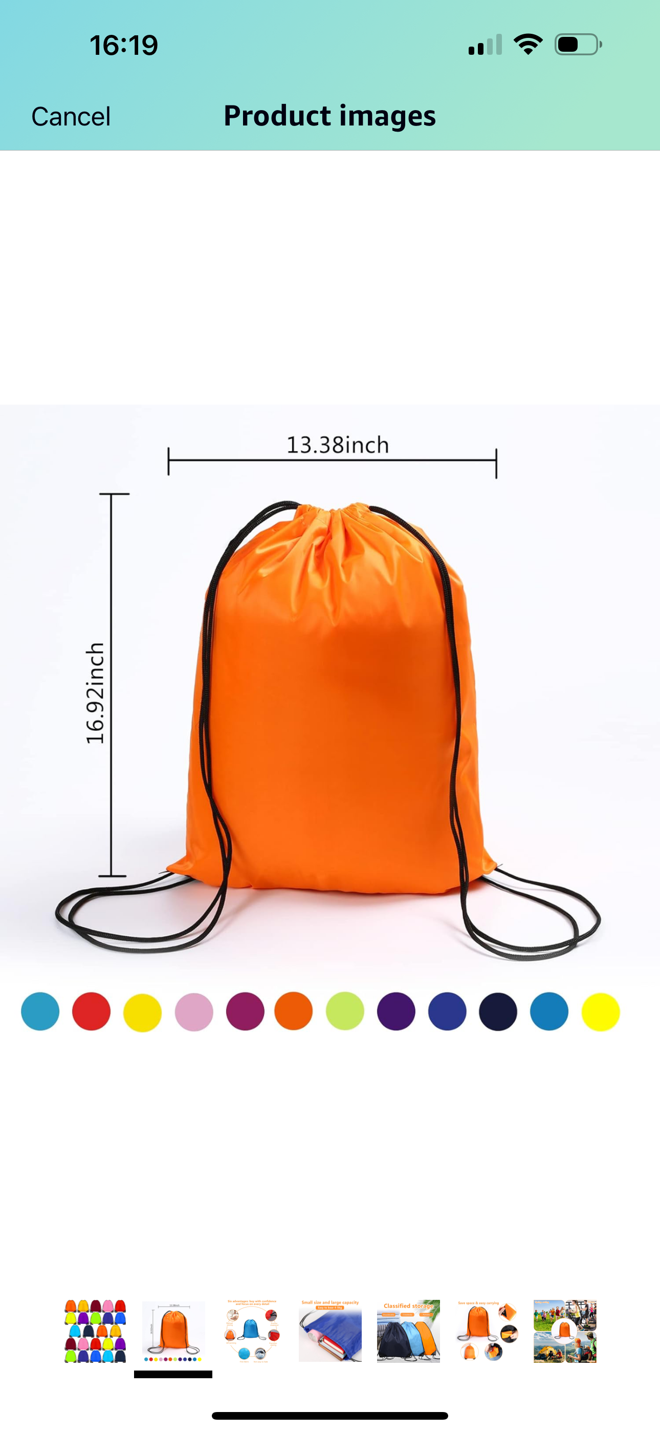 Personalised Kit bag / swim bag / holiday travel coloured drawstring bag