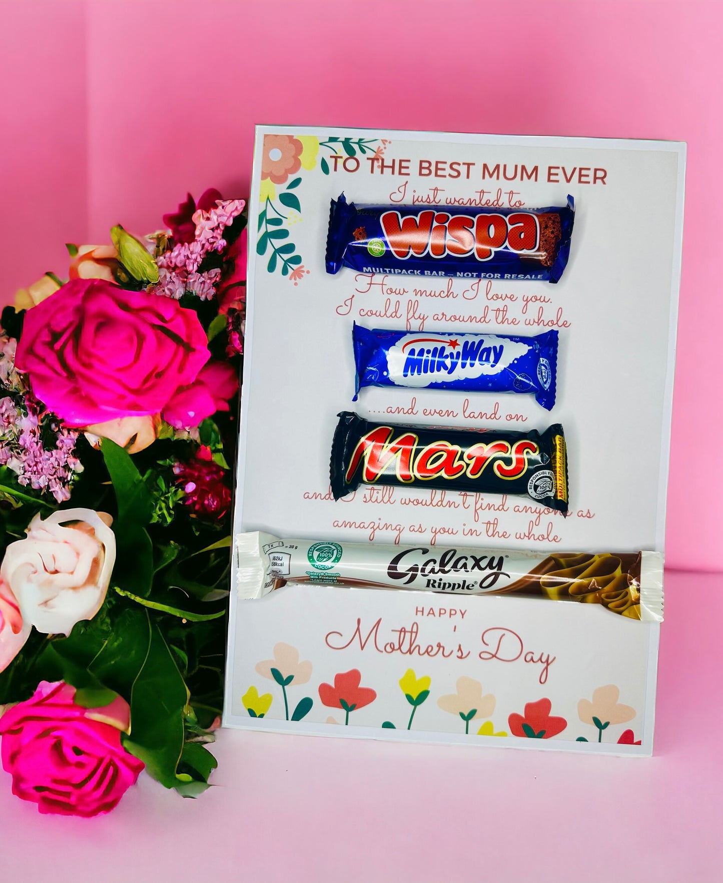 A4 Special chocolate message card Mother’s Day gift for mum / nanna/ grandma/ auntie