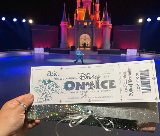 Personalised Disney on ice gift reveal tickets
