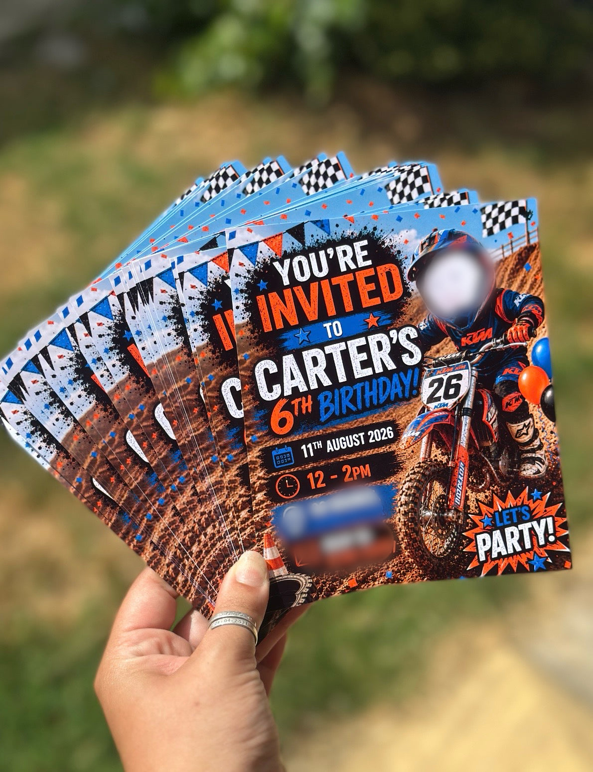 Custom made invites + design work. Packs of 10/15/20/25/30