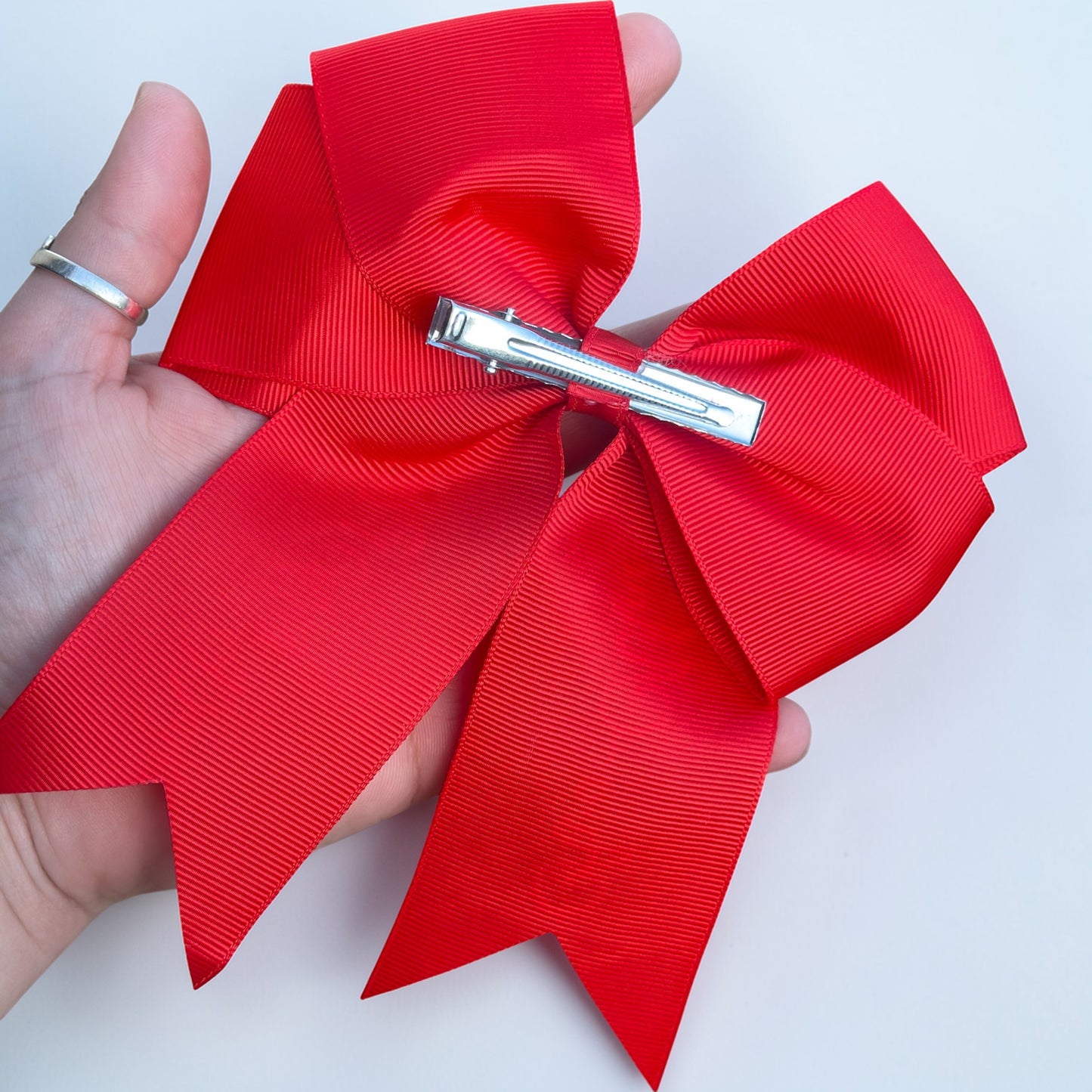 PERSONALISED CLIP IN RED NOSE DAY HAIR BOW (6 inch)