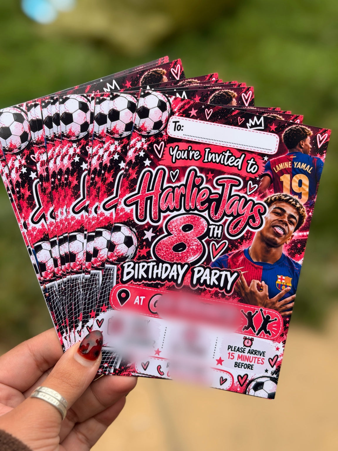 Personalised birthday party invitations example